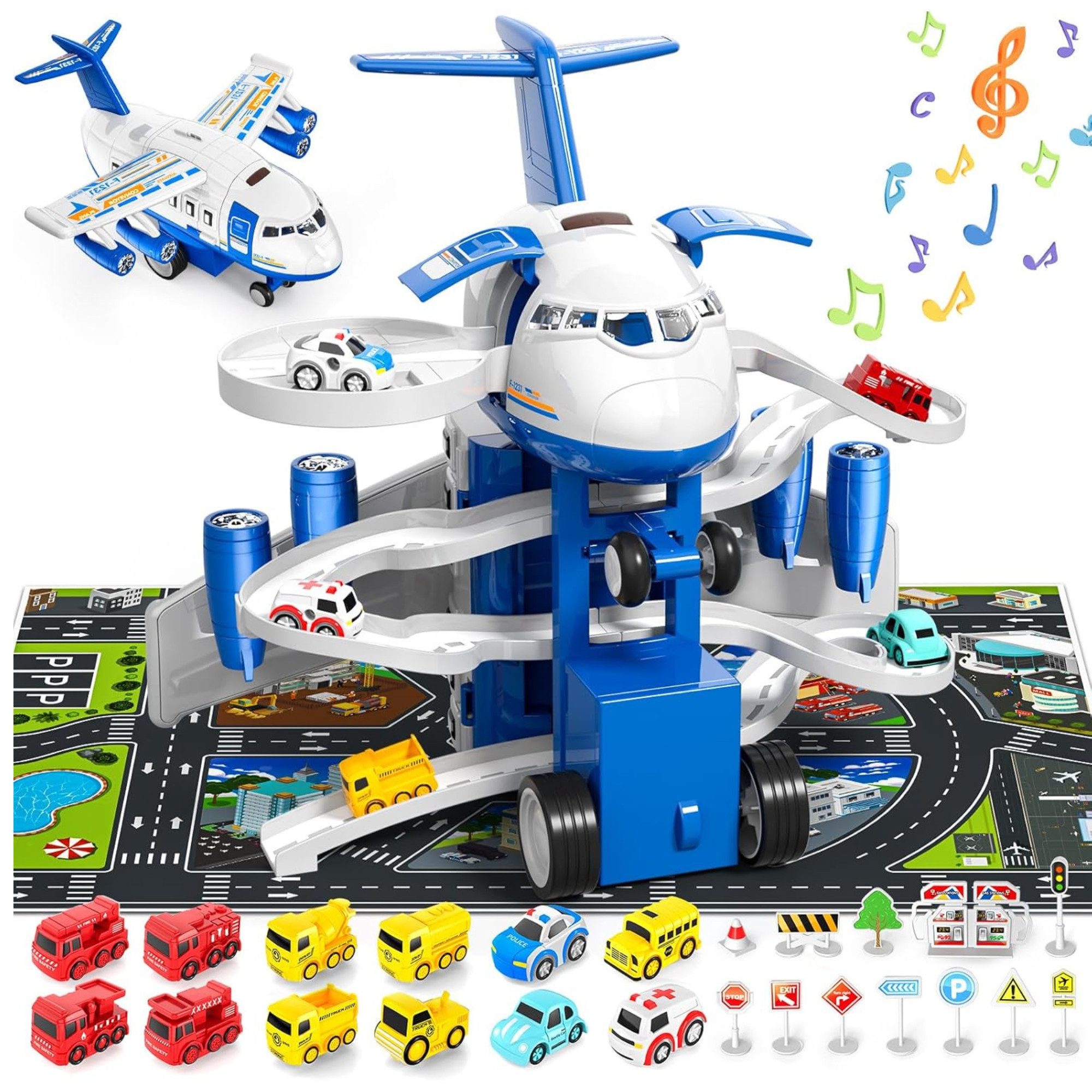 Vivitar Spielzeug-Flugzeug mit 12 Stadtautos & günstig online kaufen