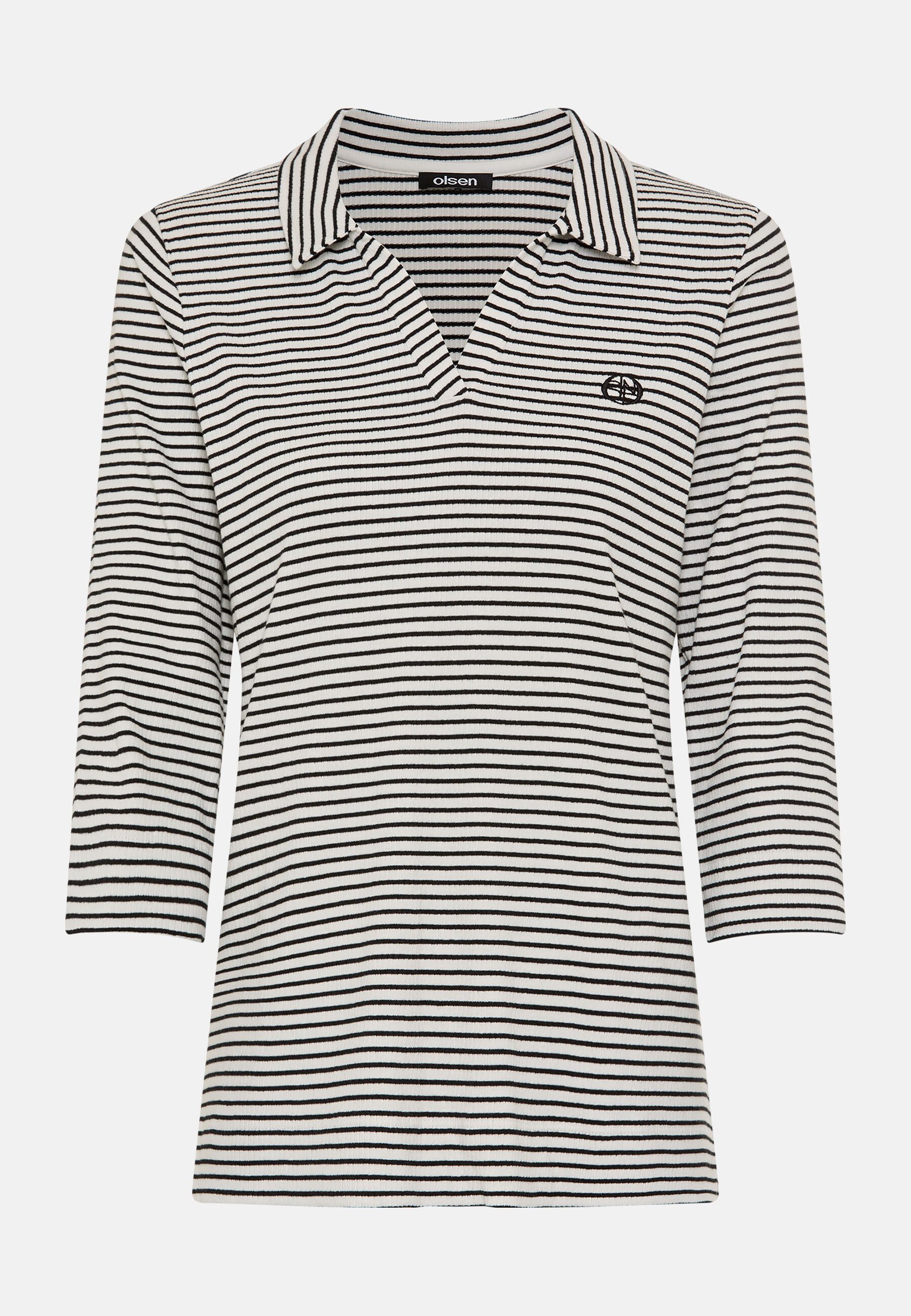 T-Shirt Polo-Shirt mit Streifenmuster