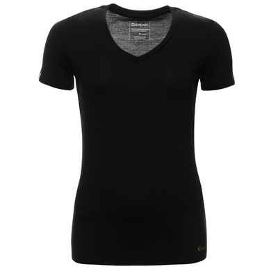 Kaipara - Merino Sportswear Funktionsshirt Merino Shirt Damen Kurzarm Slimfit V-Neck 200 (1-tlg) aus reiner Merinowolle Made in Germany