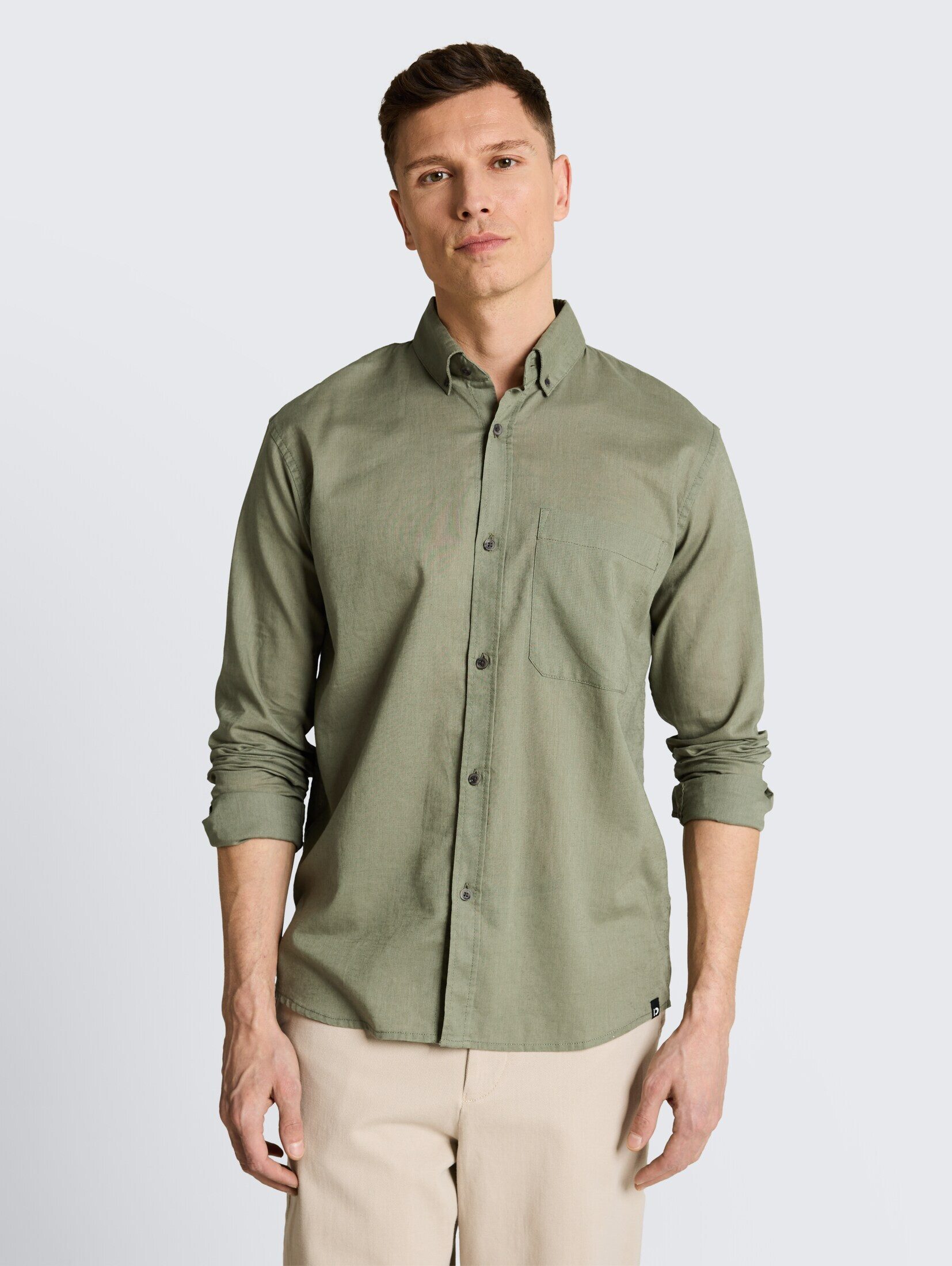 TOM TAILOR Denim Langarmhemd Blusen & Shirts Relaxed Fit Hemd mit Leinenanteil