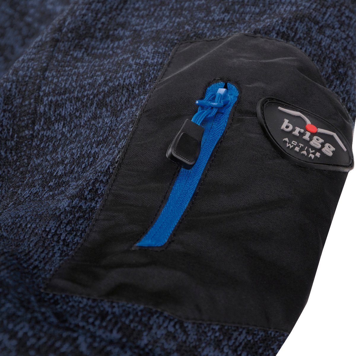 Brigg Fleecejacke XXL Brigg Fleecejacke in Strickoptik navy melange