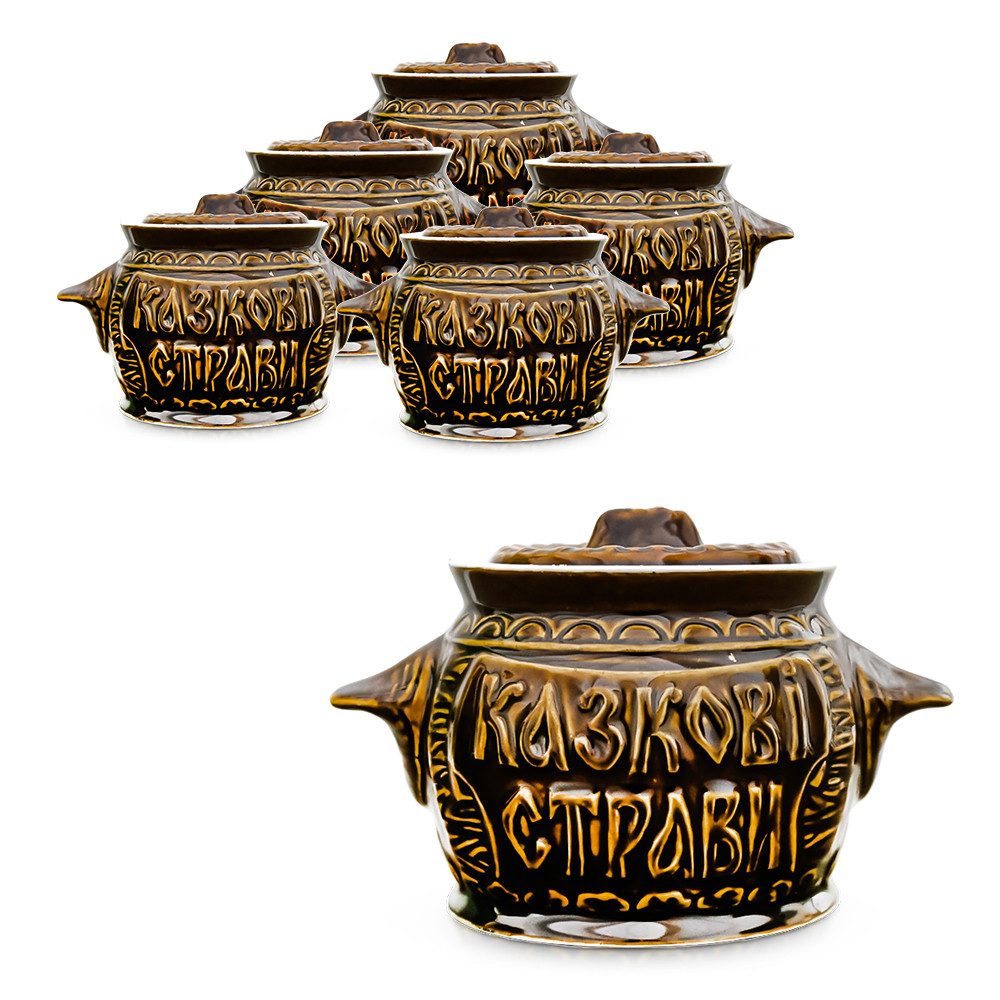Auflaufform Keramiktöpfe-Set Fabelhafte Rezepte 6 x 600 ml glasiert mit Griffen, Keramik, (6-St), Mit Griffen