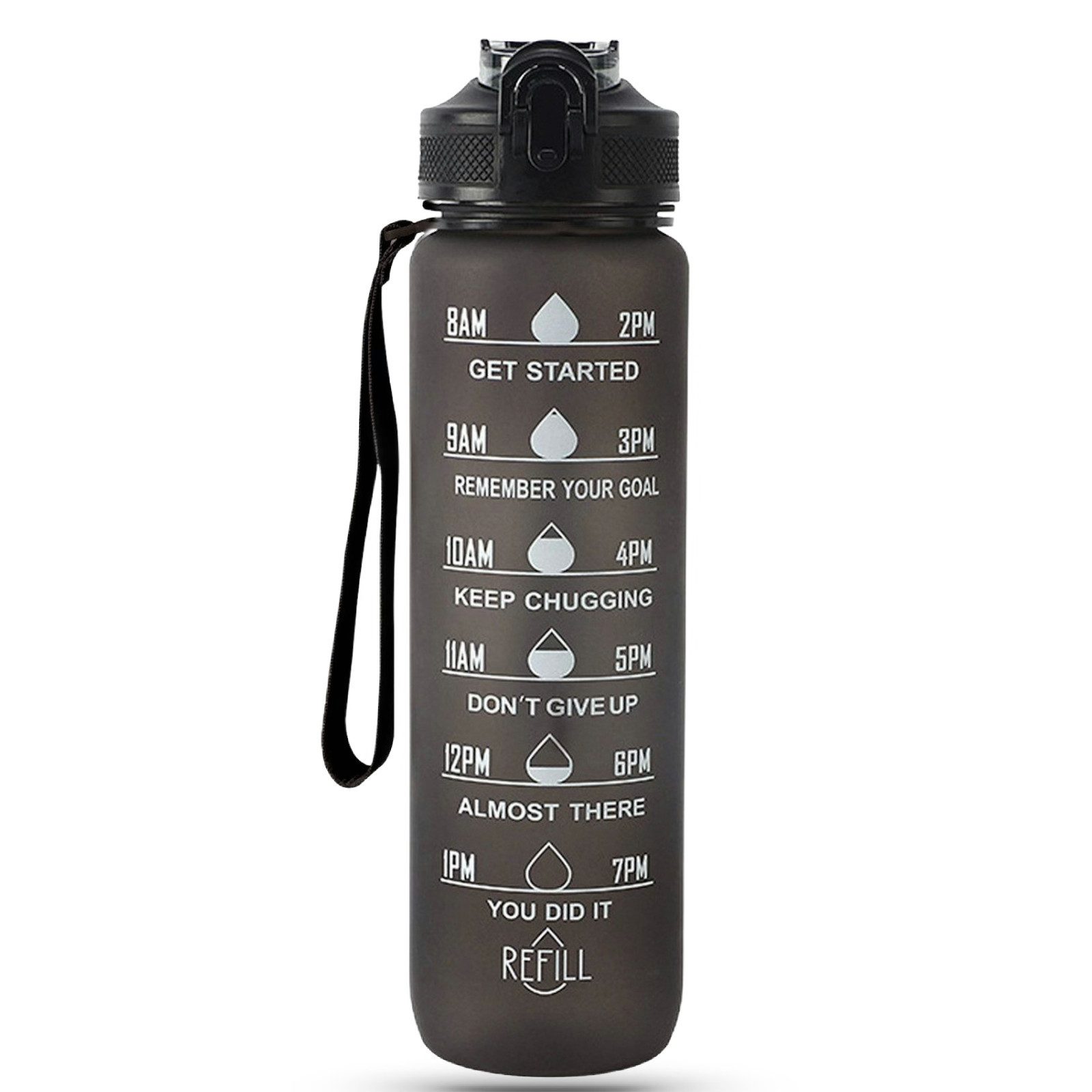 Norskskin Trinkflasche Trinkflasche 1 Liter Sport-Wasserflasche mit Strohhalm BPA Frei