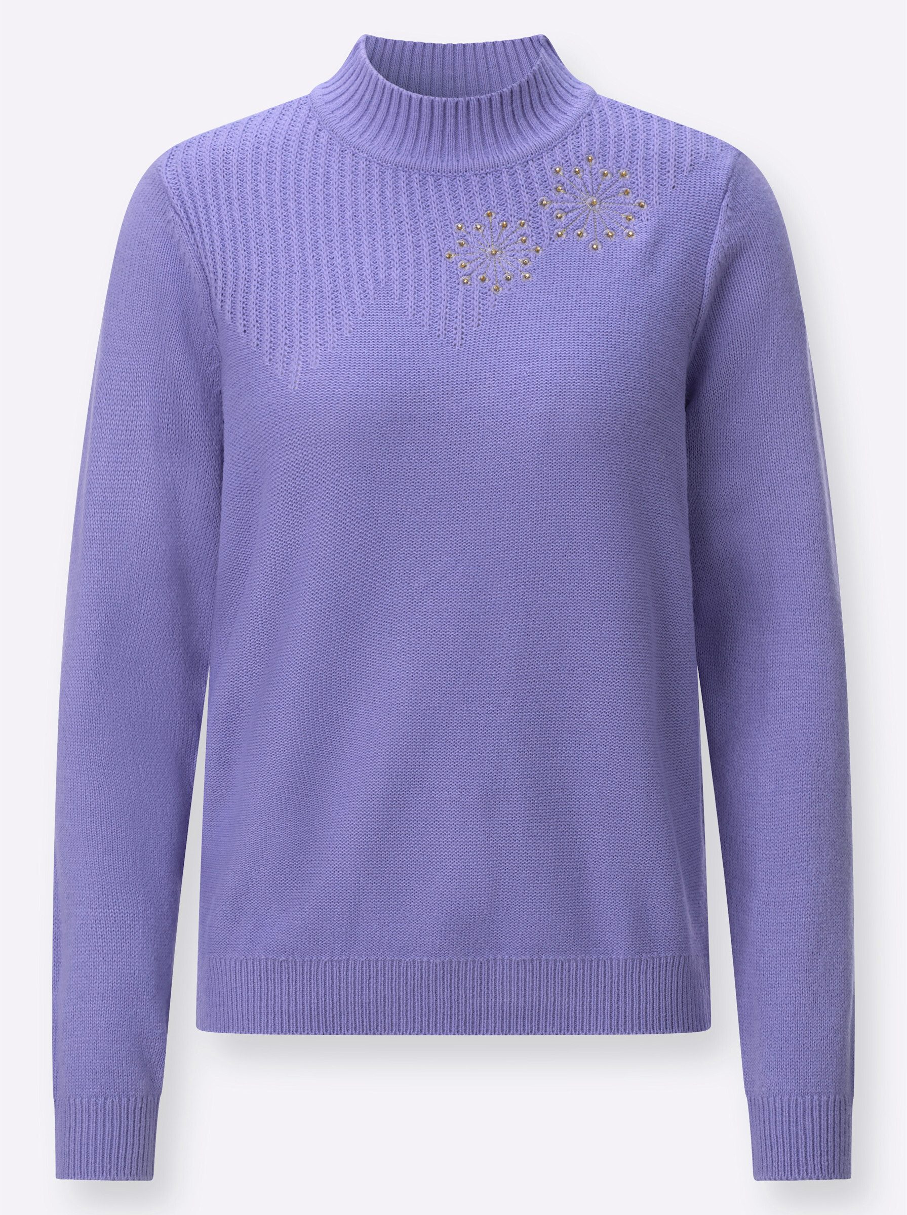 Witt Strickpullover Stehkragen-Pullover Langarm Mustermix gestrickt