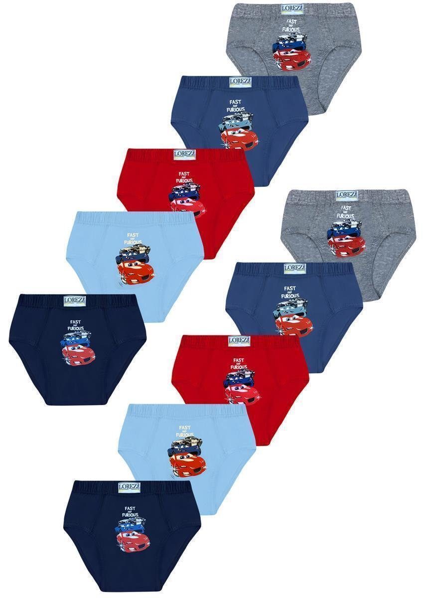 LOREZA Slip 10er Set Jungen Слипы - Auto- Bunt (Set, 10-St)