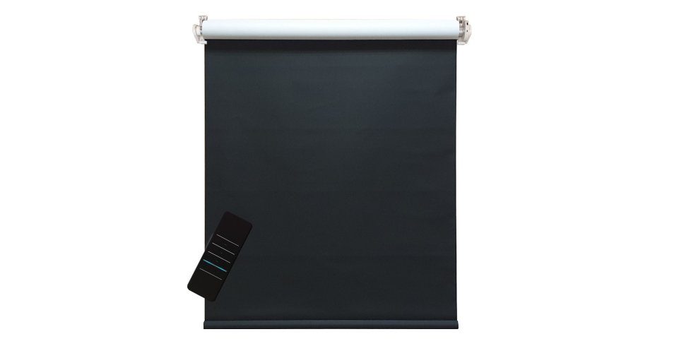 Batteriebetriebenes Rollo Verdunklungsrollo, inkl. Akku-Motor, schwarz, günstig online kaufen