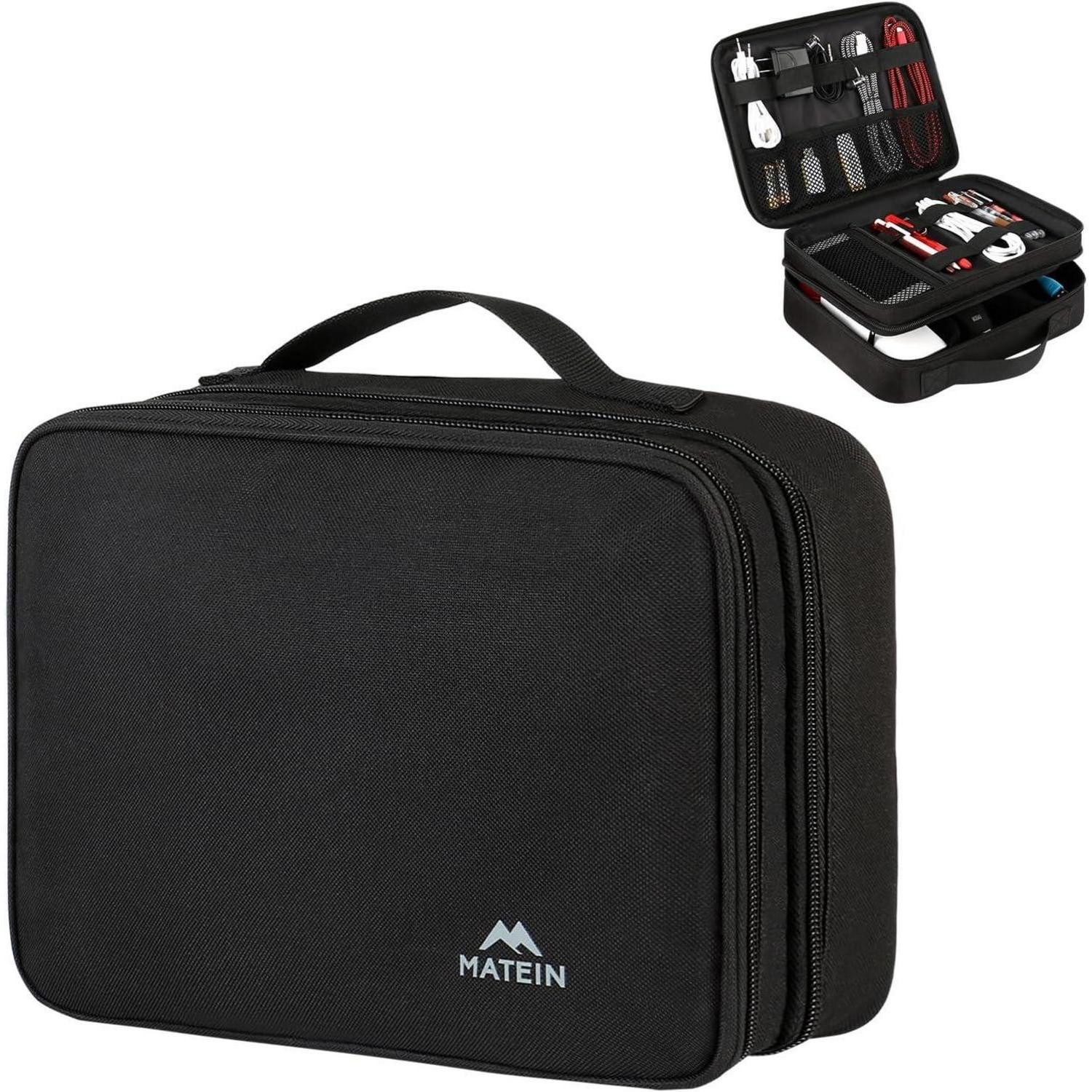 Taschenorganizer Kabel Organizer Tasche 3 Schicht Kabelorganizer für Handy, Schwarz
