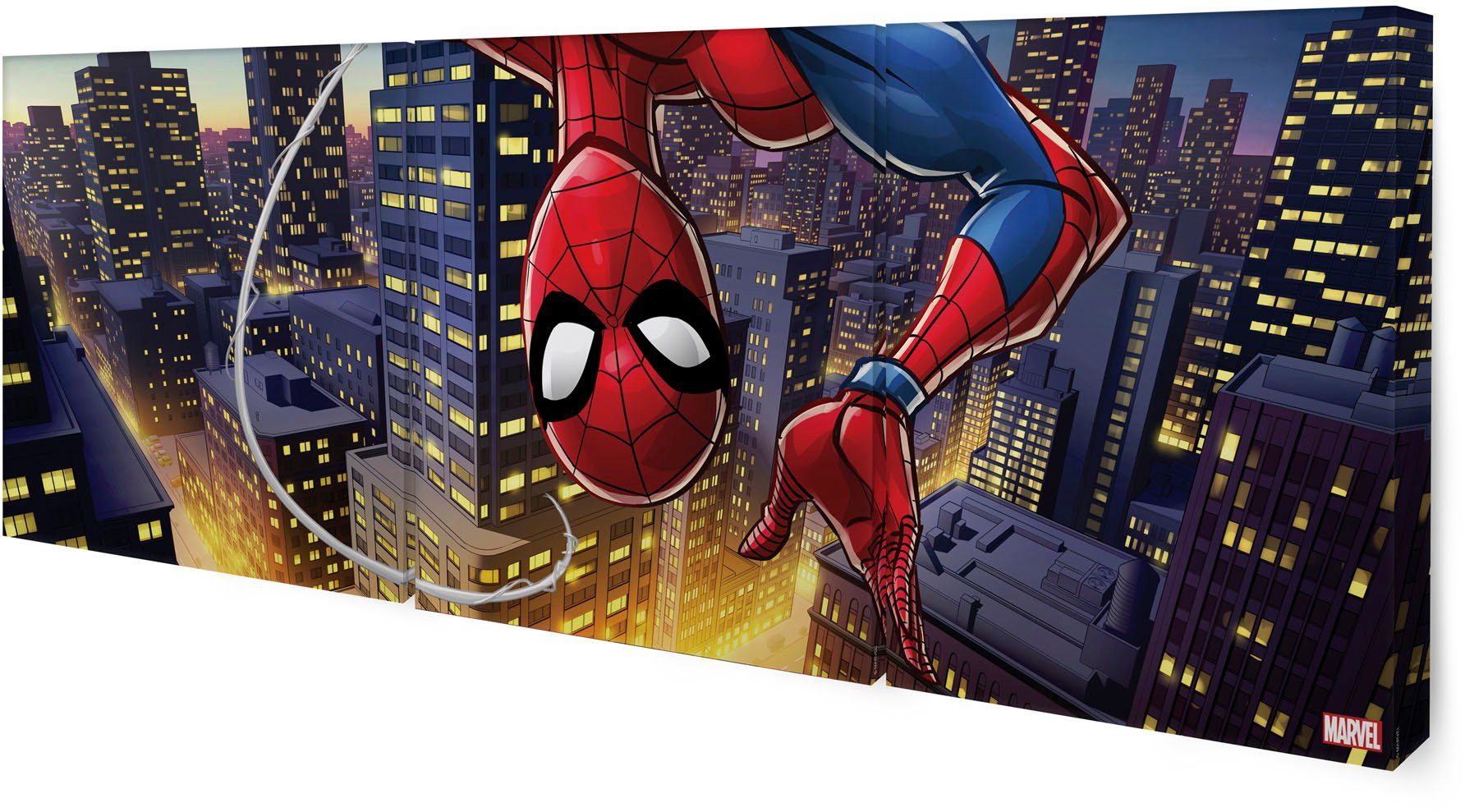 MARVEL Leinwandbild St) upside Spiderman 3 down, (Set