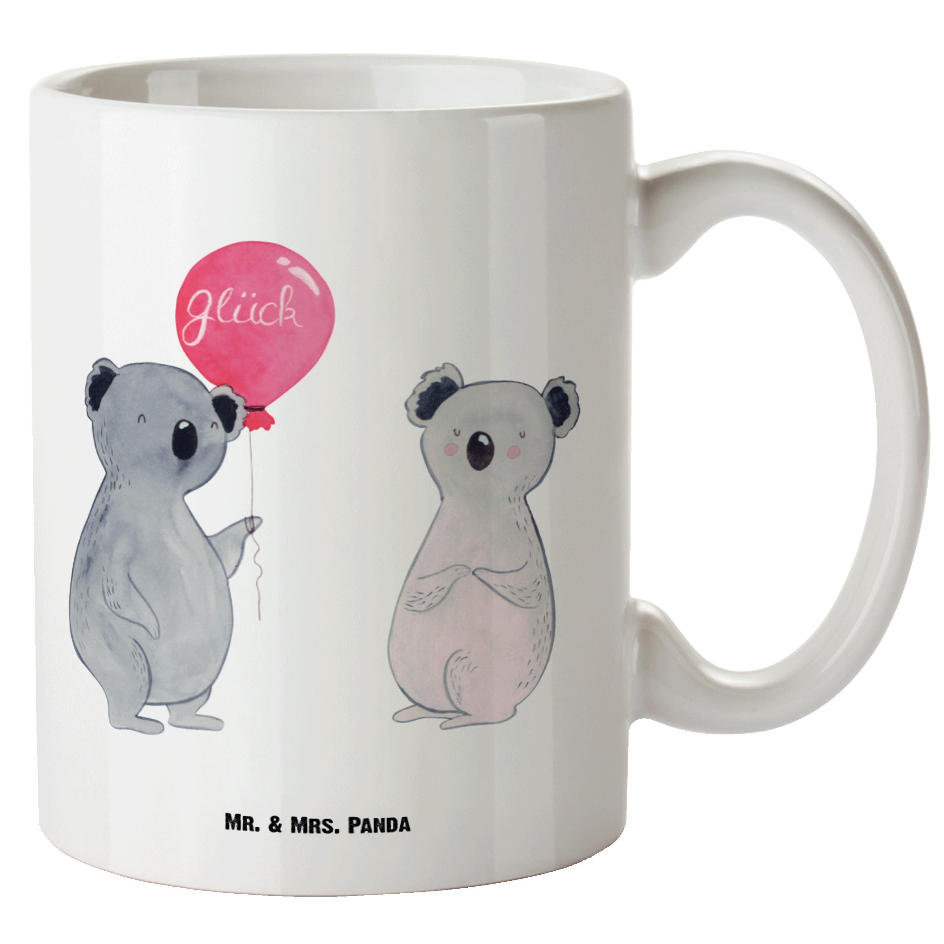Mr. & Mrs. Panda Tasse Koala Luftballon - Weiß - Geschenk, spülmaschinenfest, Groß, XL Tasse, XL Tasse Keramik