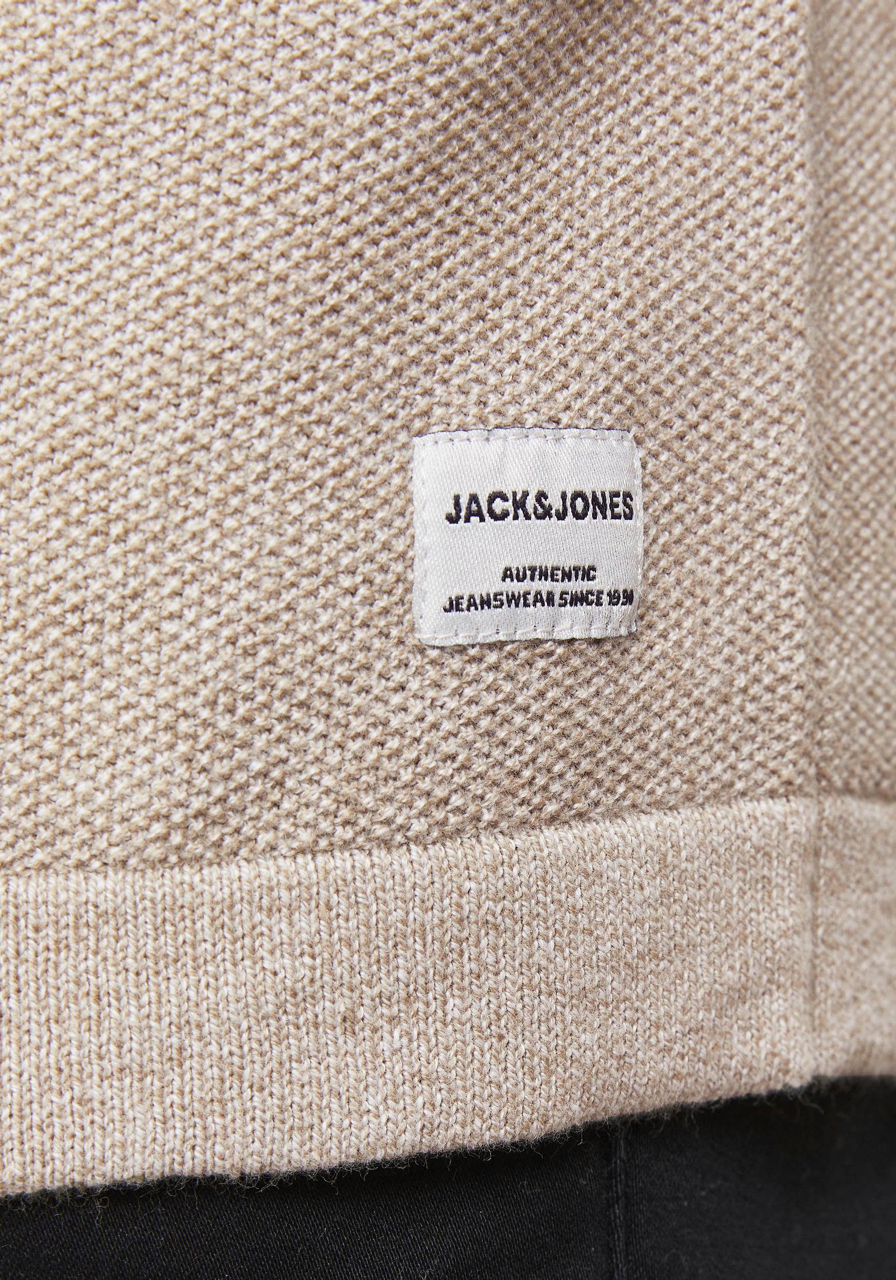 Jack & Jones CREW 6XL KNIT beige Rundhalspullover Größe GUSTAV bis