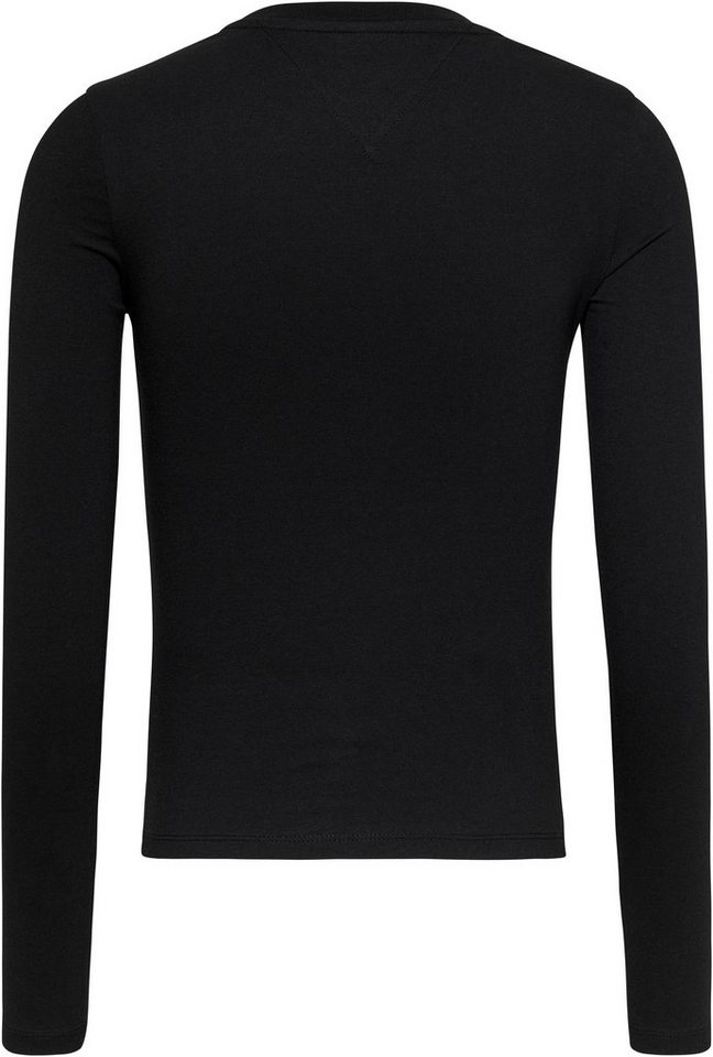 Logoschriftzug Longsleeve Jeans Tommy Slim Essential Logo mit Langarmshirt Shirt Fit