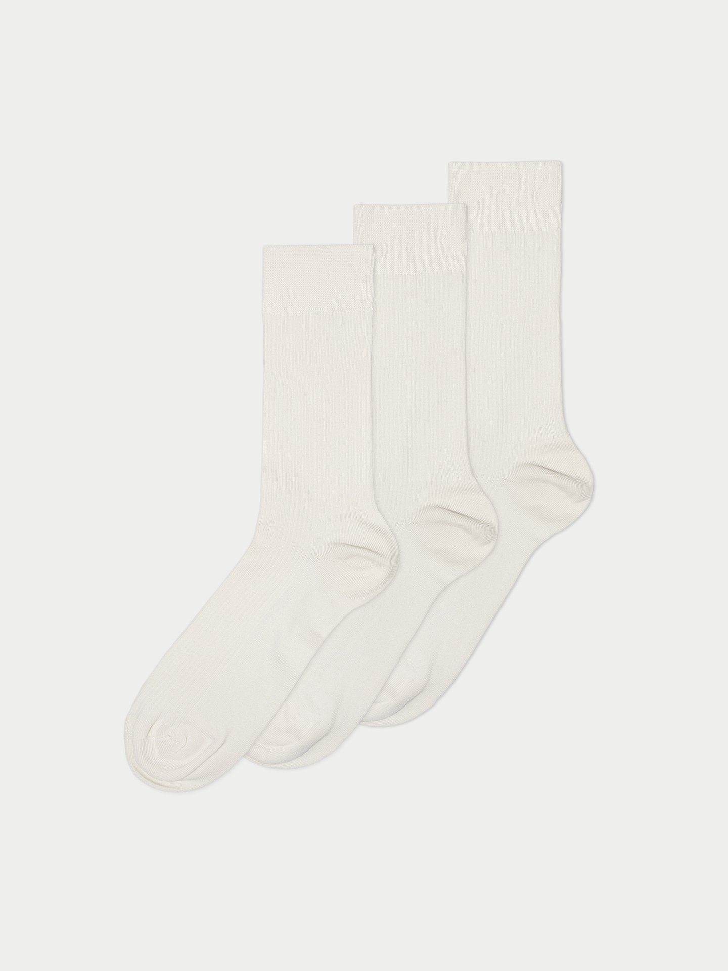 3er Textil Erlich Socken ecru Gerippte Cotton Pack Casual im (3-Paar) Socken