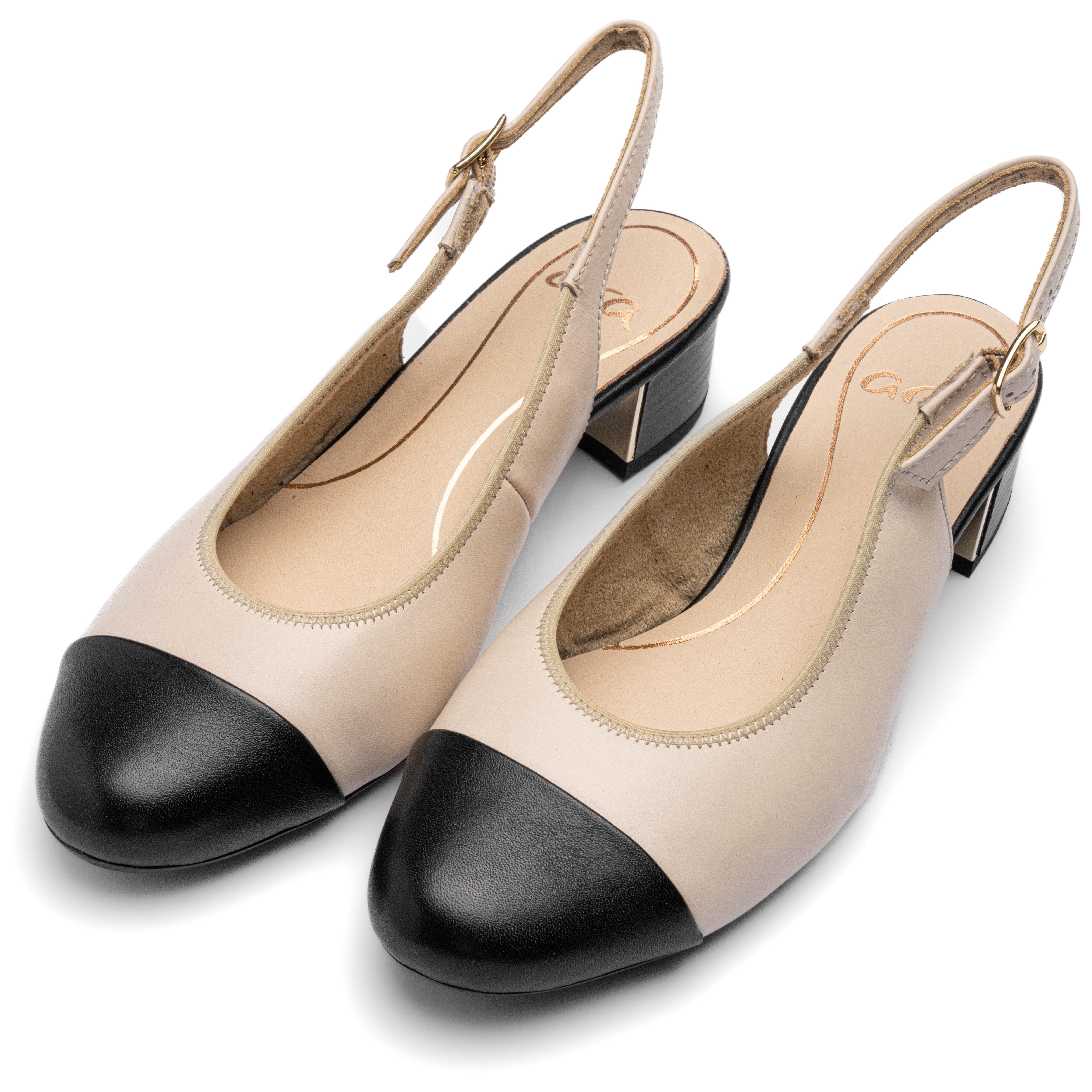 Ara NIZZA Slingpumps, Blockabsatz, Festtagsschuh, Abendschuh, Kontrastbesatz, Weite H