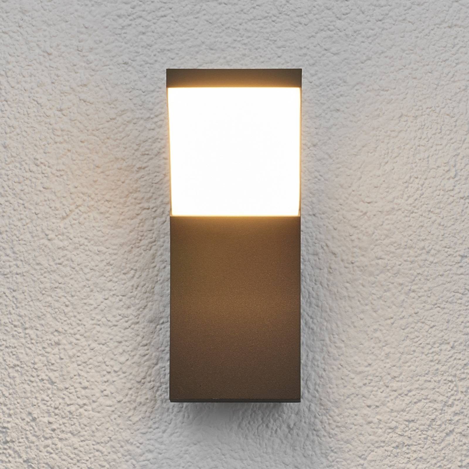 LED weiß, Kunststoff, grafitgrau, Aluminium, flammig, 1 Modern, LED-Leuchtmittel Außen-Wandleuchte fest warmweiß, inkl. verbaut, Timm, Lucande