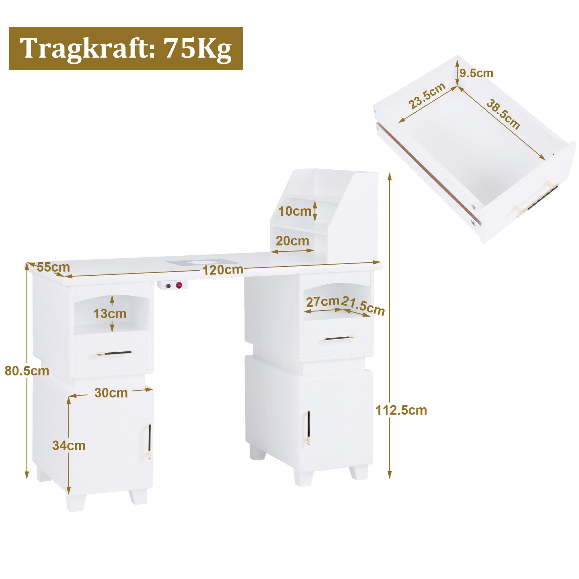 Barberpub Schminktisch Barberpub Schminktisch, Nageltisch mit Absaugung 245 günstig online kaufen