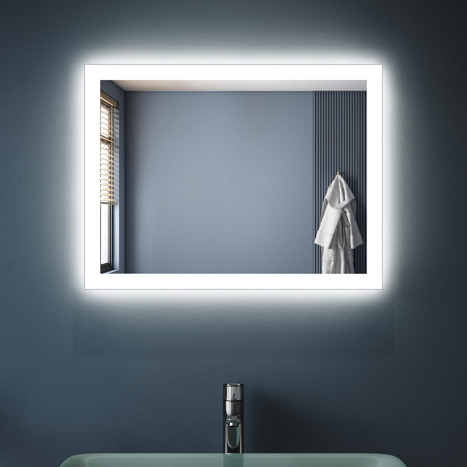 SONNI Badspiegel Badezimmerspiegel LED Spiegel Wandspiegel mit Touch-Schalt günstig online kaufen