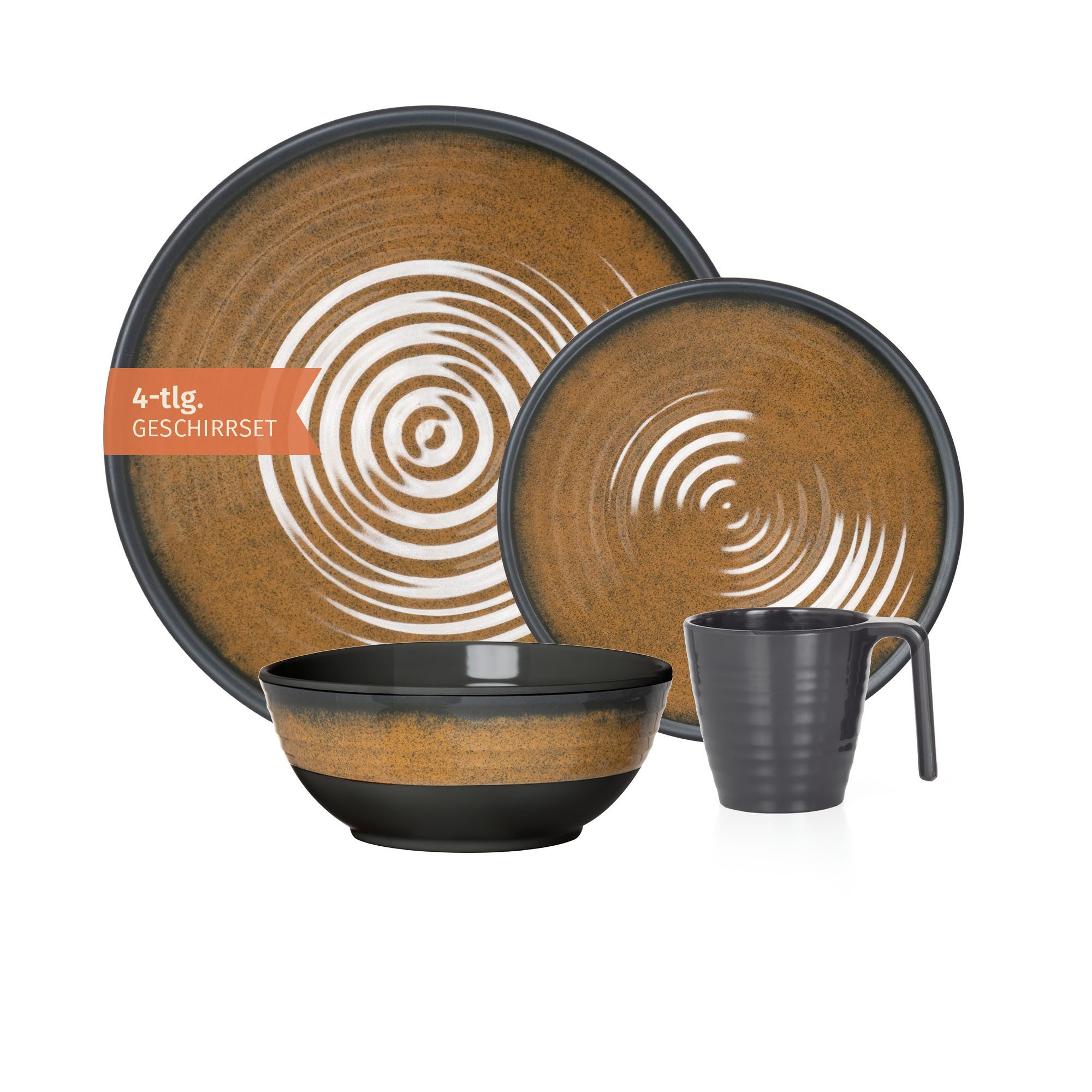 Geschirr-Set Camping Geschirr Stone Curry 4-teilig
