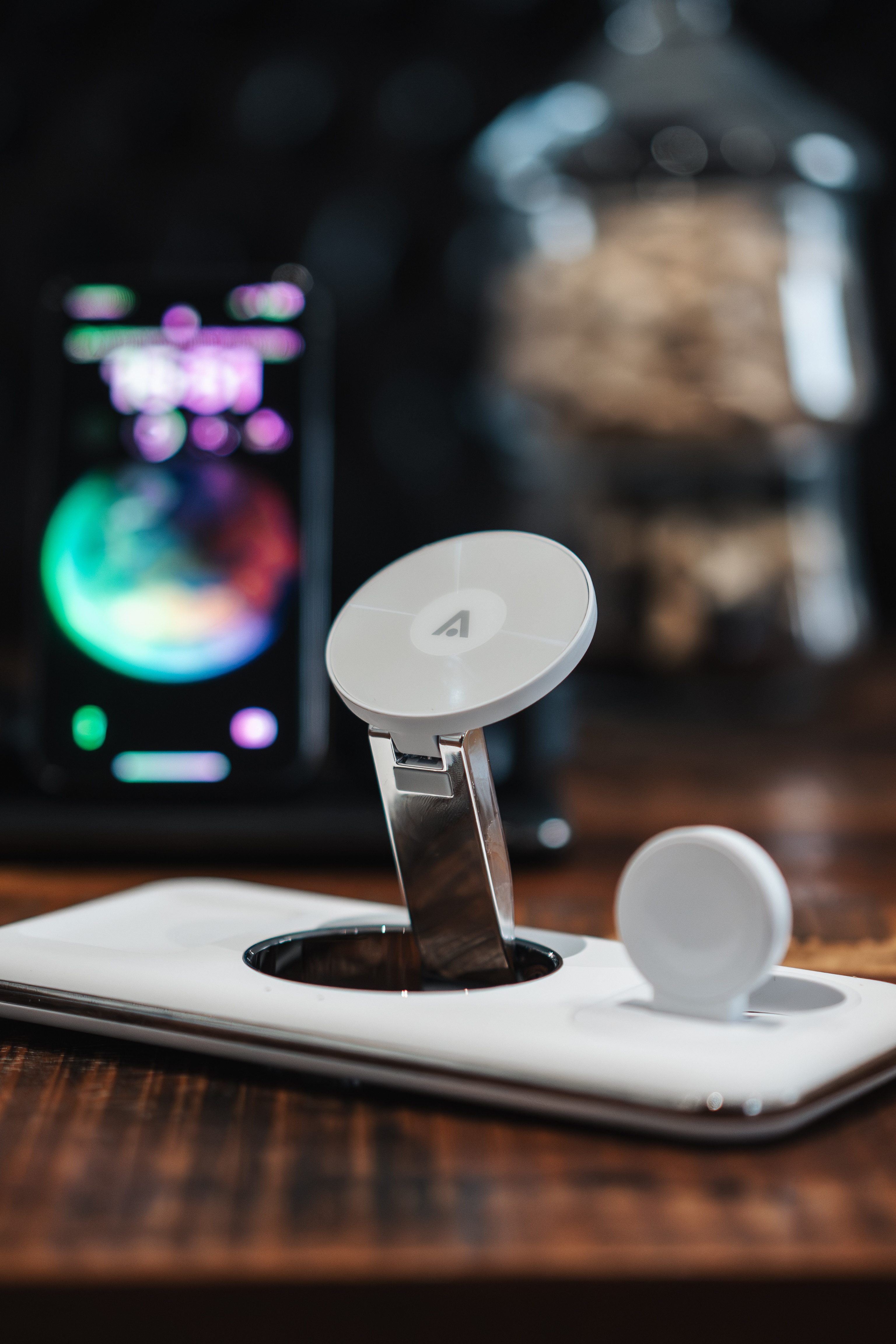 alkaya. Wireless 3 in 1 Ladestation kompatibel mit Magsafe, Ladegerät Ladestation (iWatch, Samsung/Apple Handys, AirPods aufladen, LED-Anzeige)