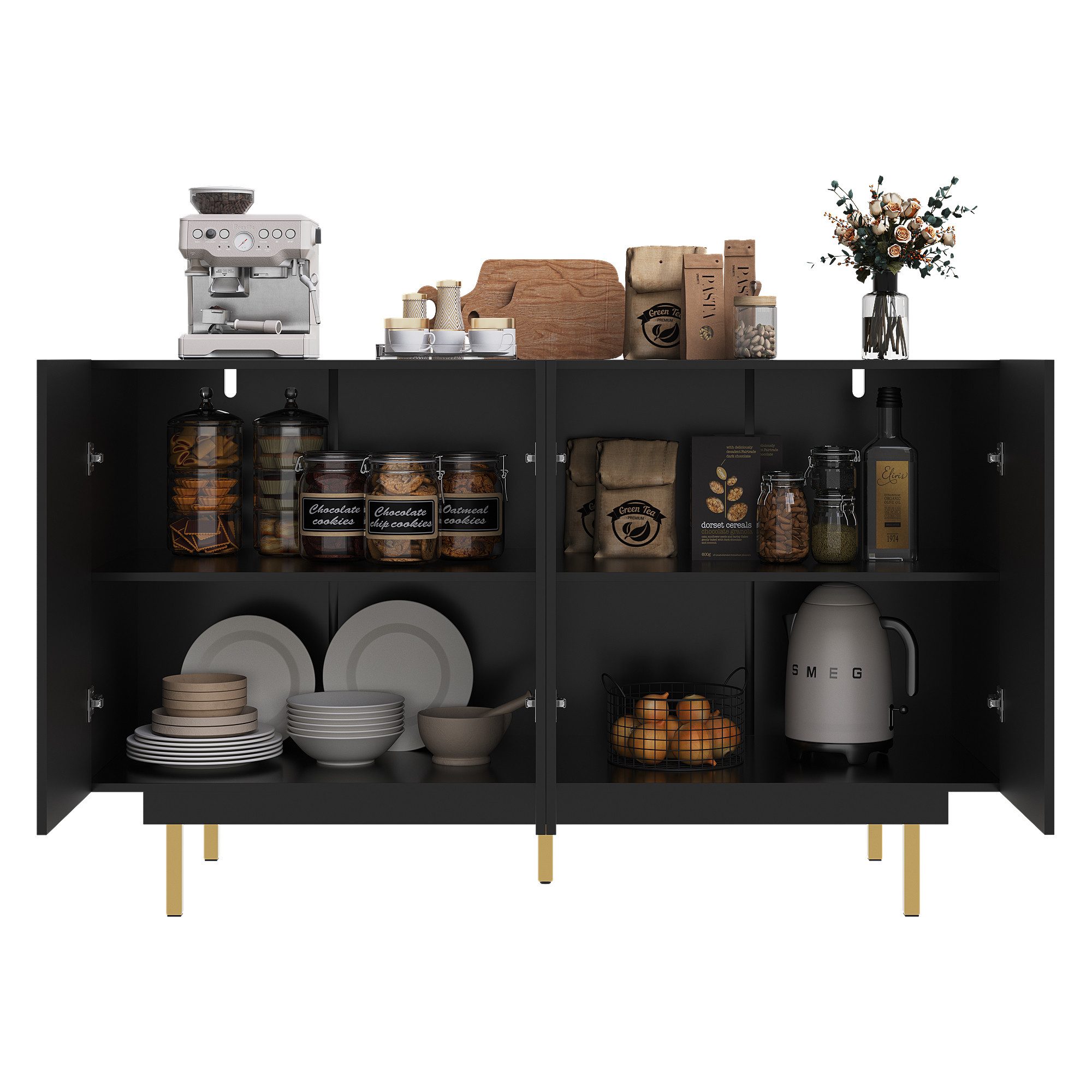 OKWISH Sideboard Küchenbuffet,Freistehender Schrank (Esszimmer-Schrank– Rob günstig online kaufen