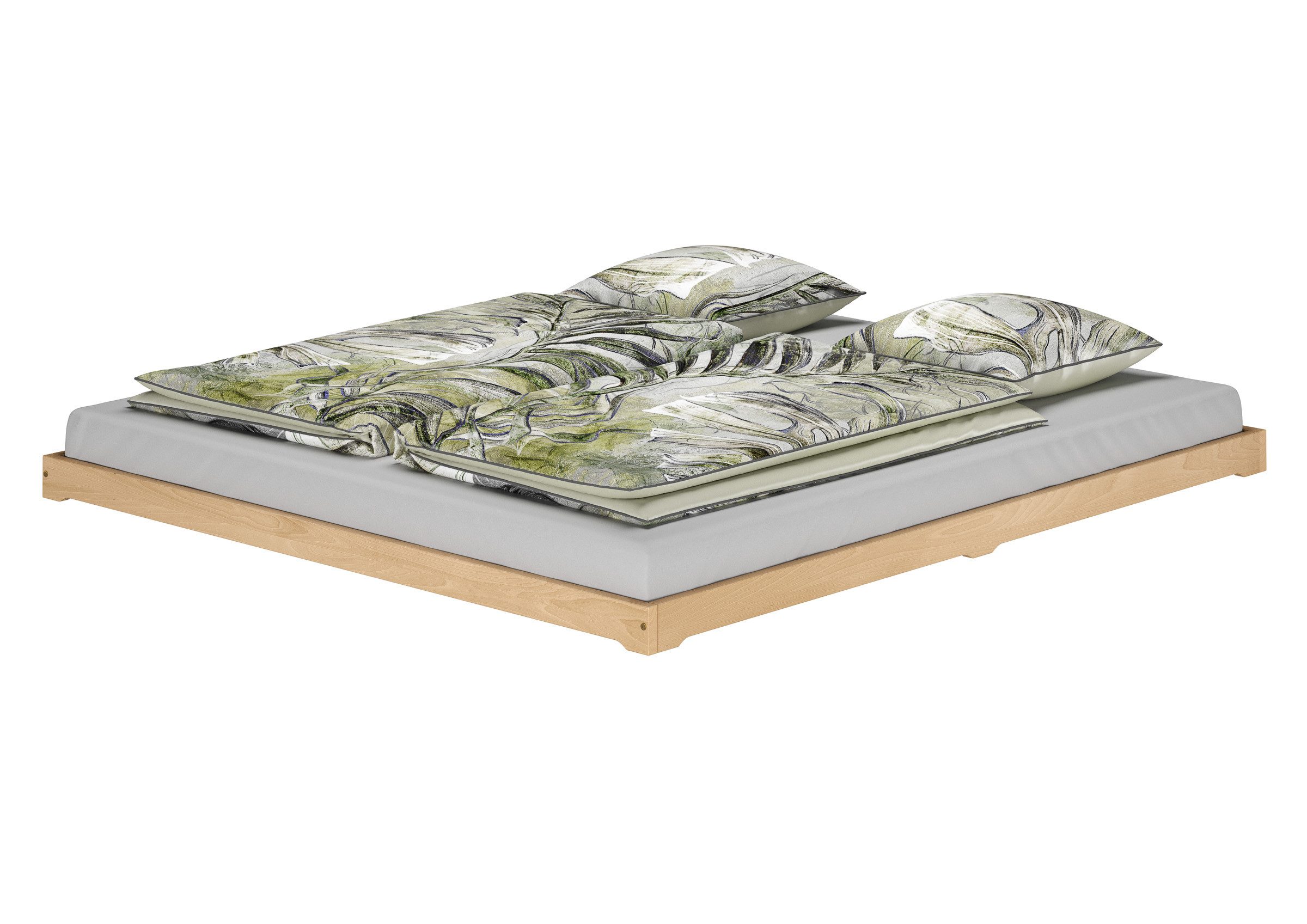 ERST-HOLZ Bett Breites Bodenbett Doppelbett Buche günstig online kaufen