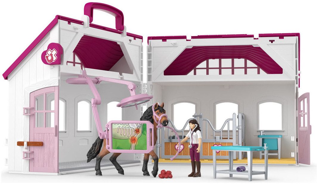 Schleich® Spielwelt HORSE CLUB, Pferdeklinik Heilende Hufe (42787), (64-tlg)