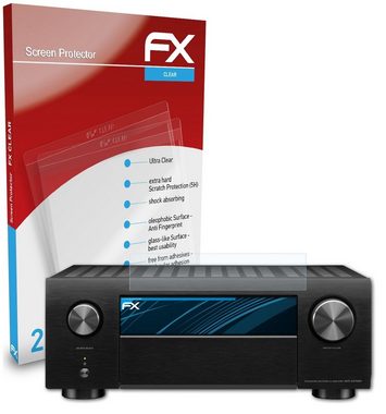 atFoliX Schutzfolie Displayschutz für Denon AVC-X4700H, (2 Folien), Ultraklar und hartbeschichtet