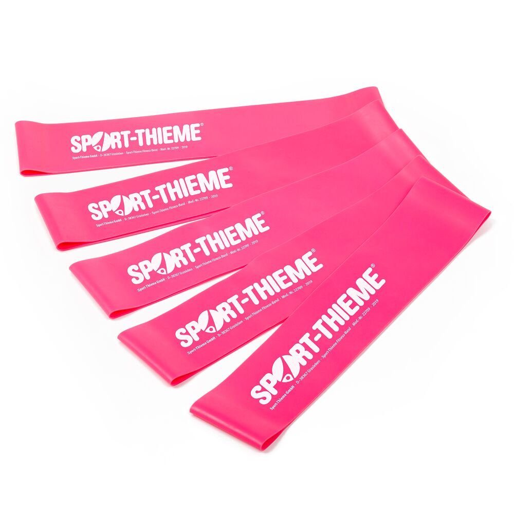 Sport-Thieme Stretchband Rubberbands-Set Performer, Stärkt die Bein- und Hüftmuskulatur Pink, mittel