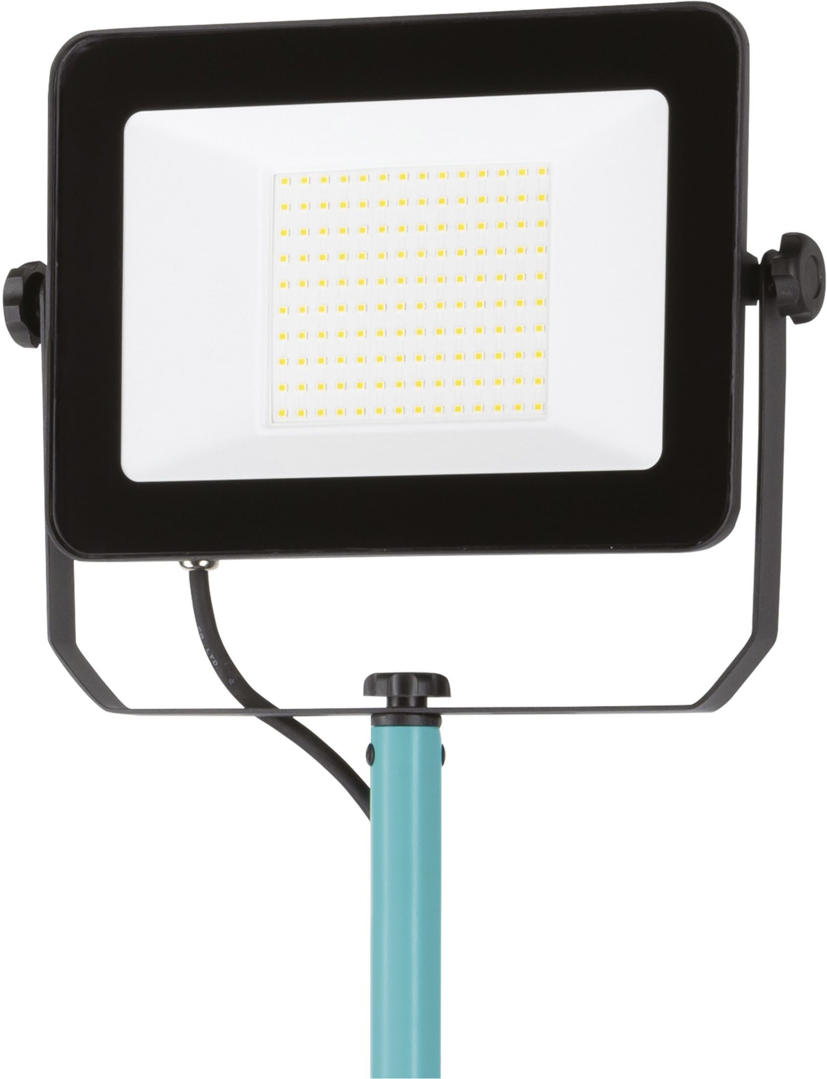 EGLO Deckenstrahler AVELAR Strahler - Alu, Kunststoff - LED - 100W - IP65, LED fest integriert, Neutralweiß, LED Baustrahler, Arbeitsleuchte, Arbeitsscheinwerfer, L75xB68,5xH201cm
