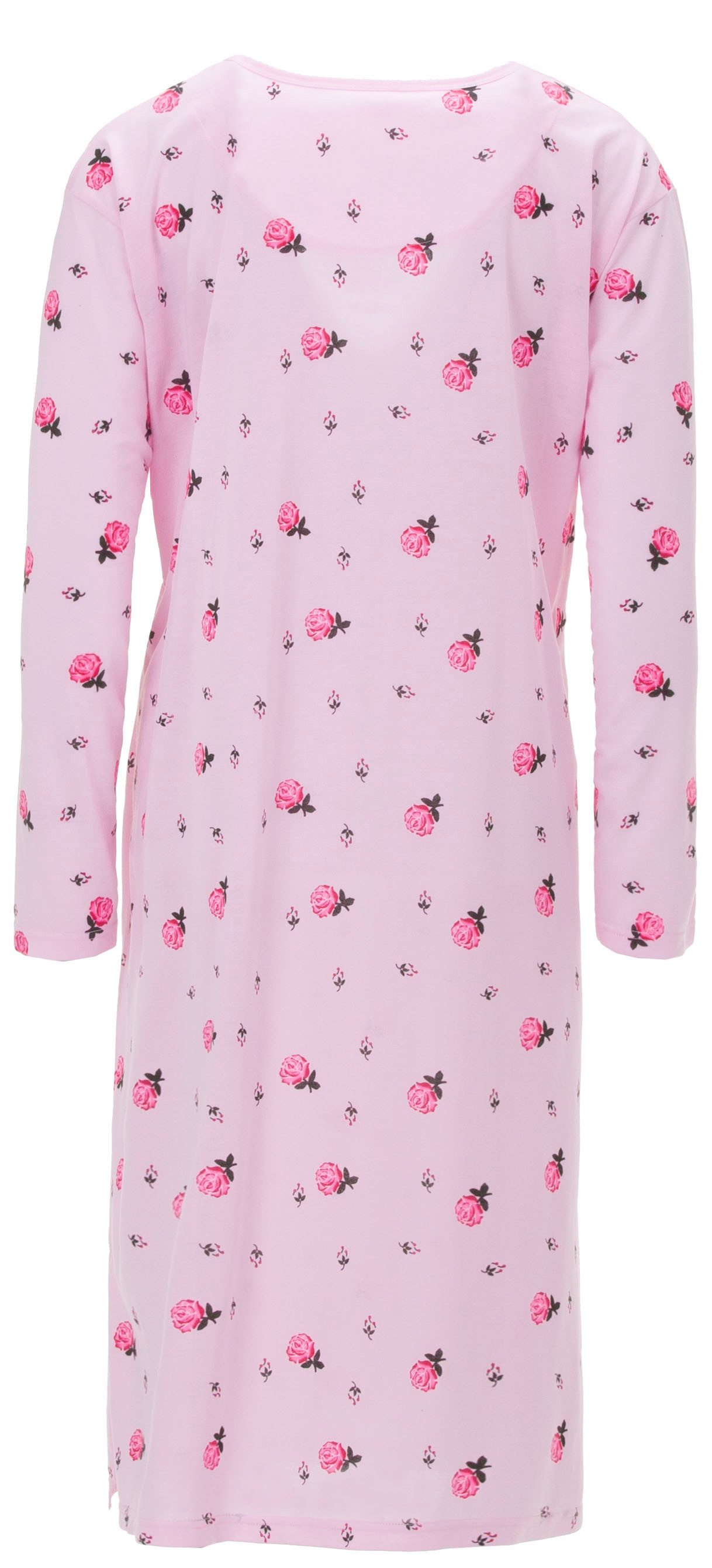Lucky Nachthemd Blüten Langarm Übergröße 3XL-6XL