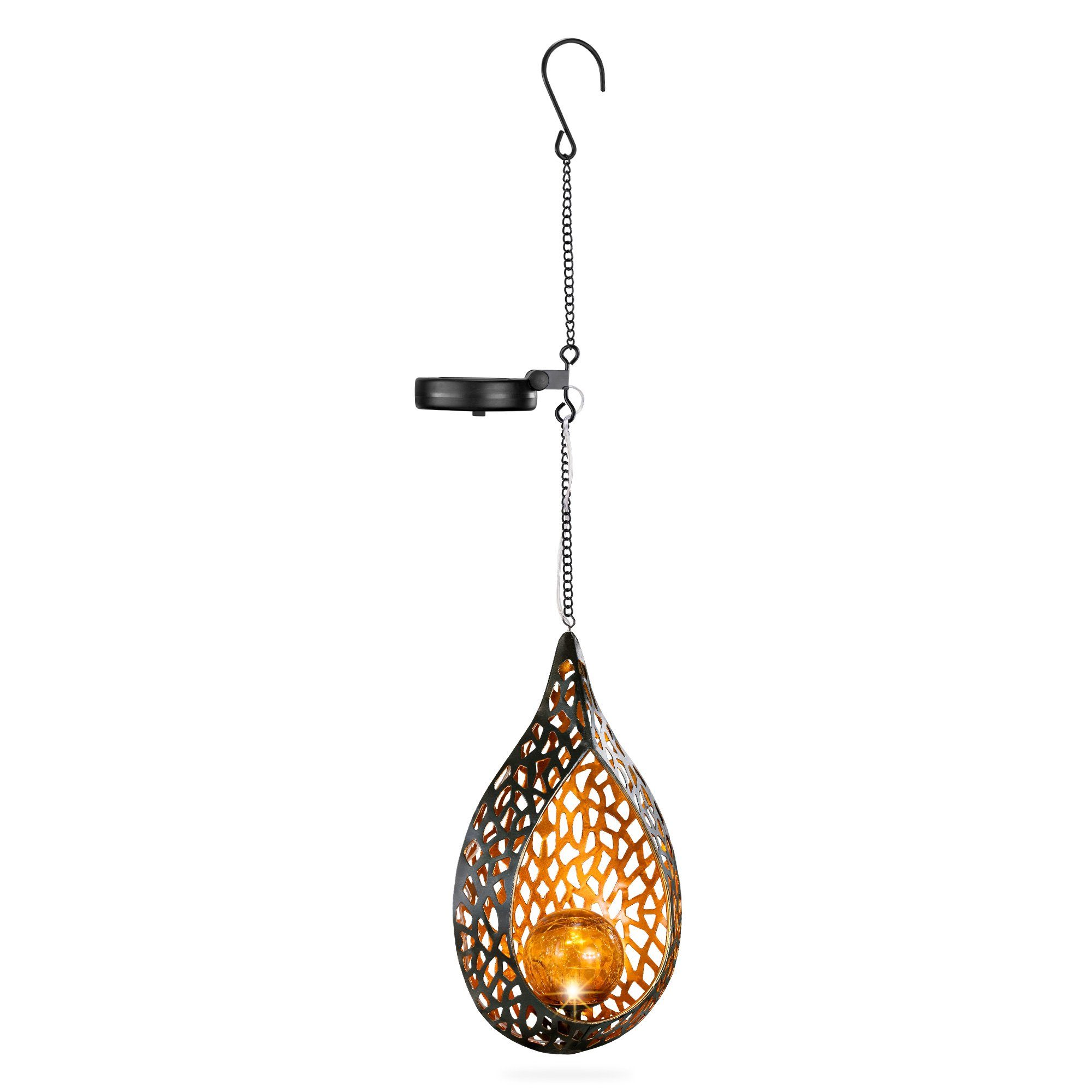 LED Solarleuchte 1x LED Solar Hängelampe Tropfen-Design - orientalisch - Solarlampe