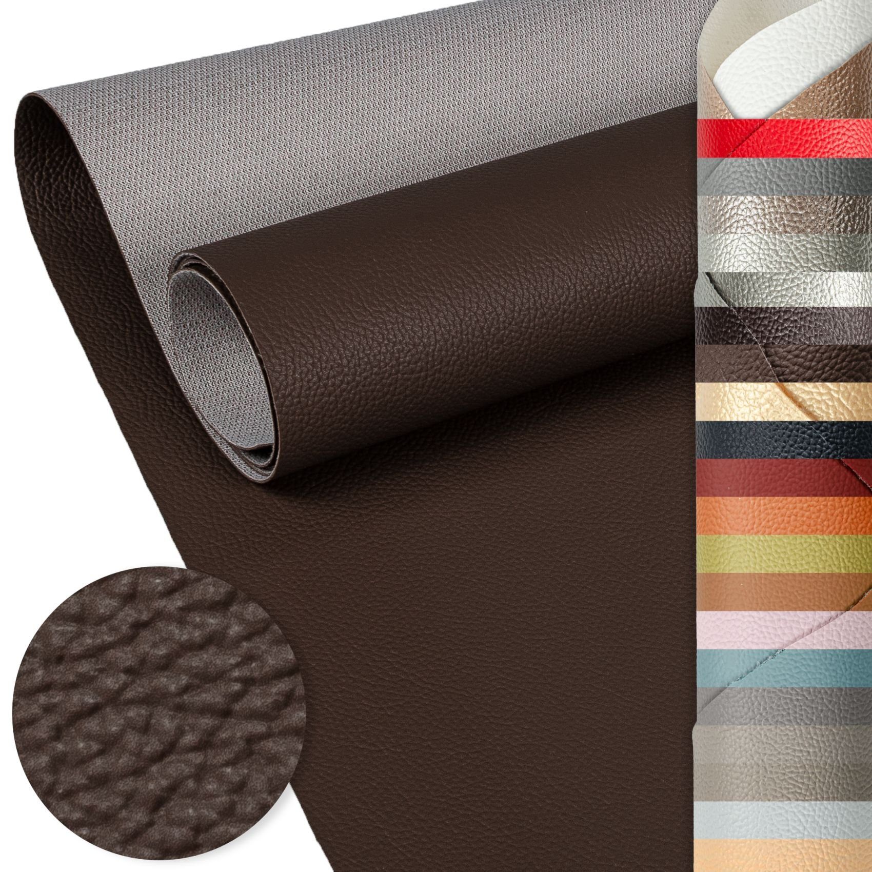 ANRO Stoff Kunstleder Polsterstoff Lederimitat zum Nähen & Beziehen, Wasserundurchlässig Robust Hochwertig Kreativkunstleder Möbelstoff