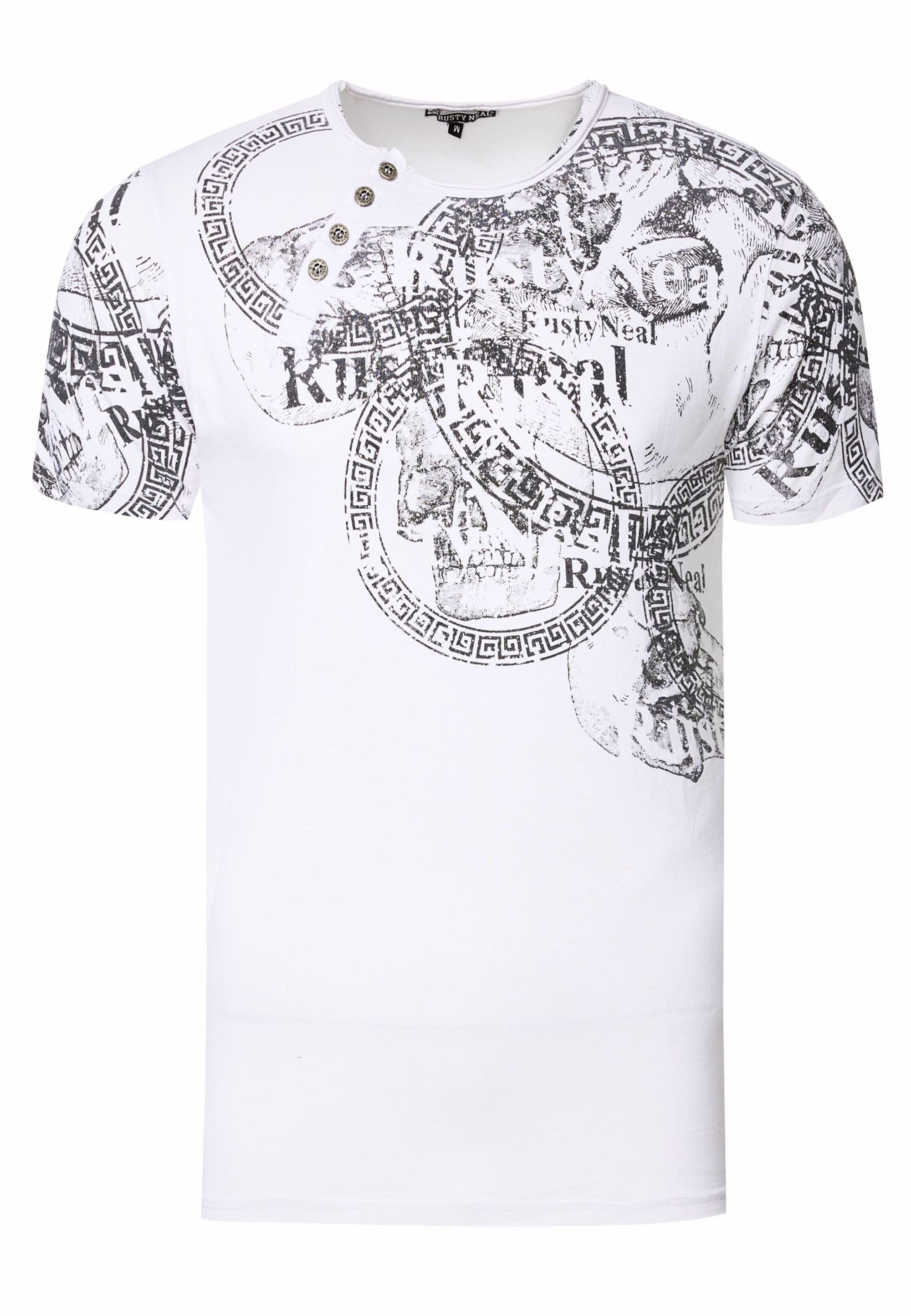 Rusty Neal T-Shirt mit weiß Print coolem