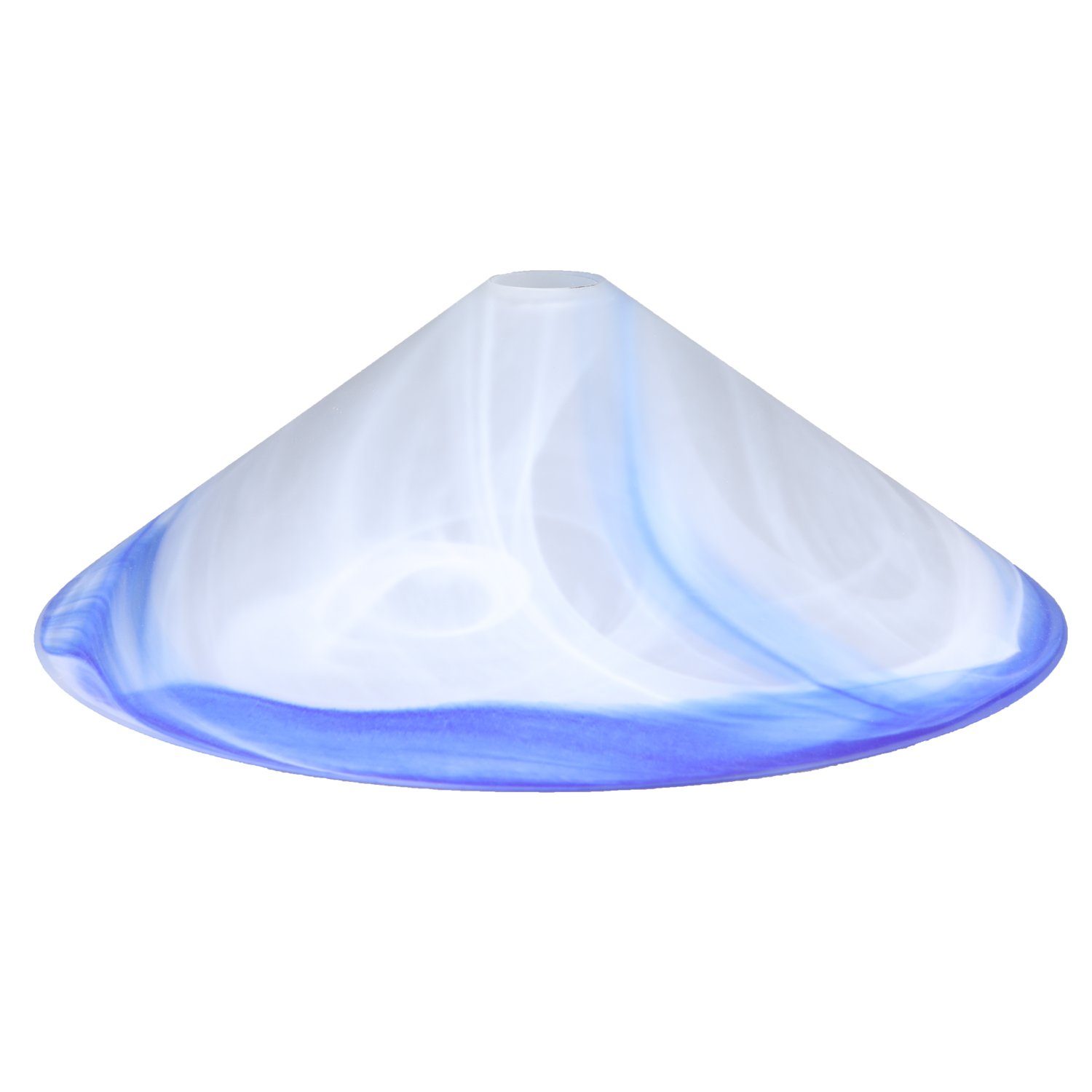 Home4Living Lampenschirm Schusterschirm Ø 420mm weiß/blau Lampenglas Ersatzglas, Dekorativ