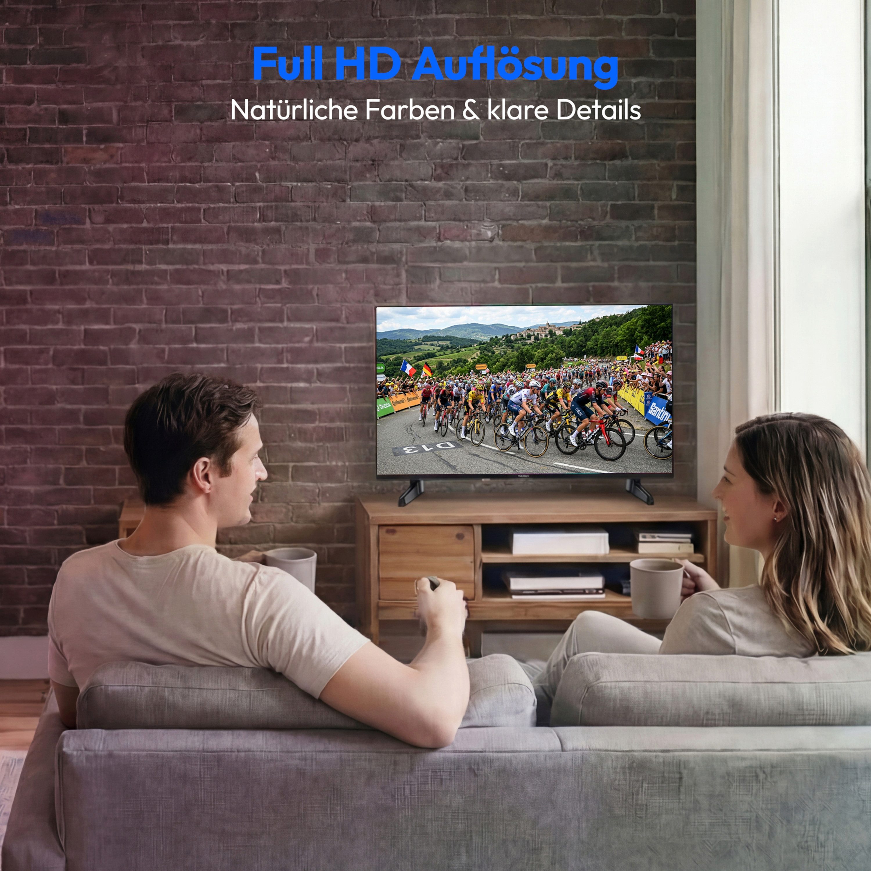 Medion® MD832100 LCD-LED Fernseher (80 cm/32 Zoll, 1080p Full HD, Android TV, HDR10, DTS HD, Virtual X, Playstore, Netflix, HBO Max, Prime Video)