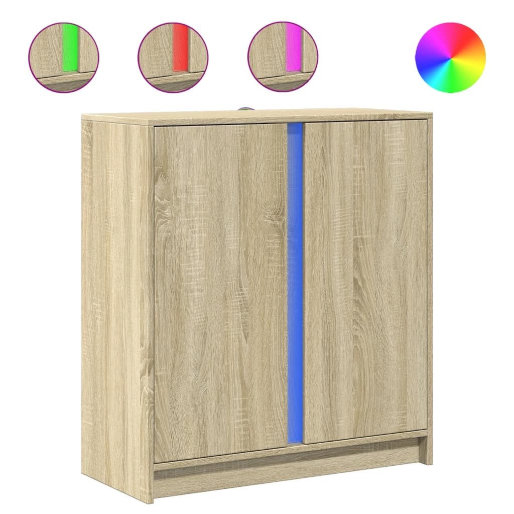 vidaXL Sideboard LED-Sideboard Sonoma-Eiche 77x34x85 cm günstig online kaufen