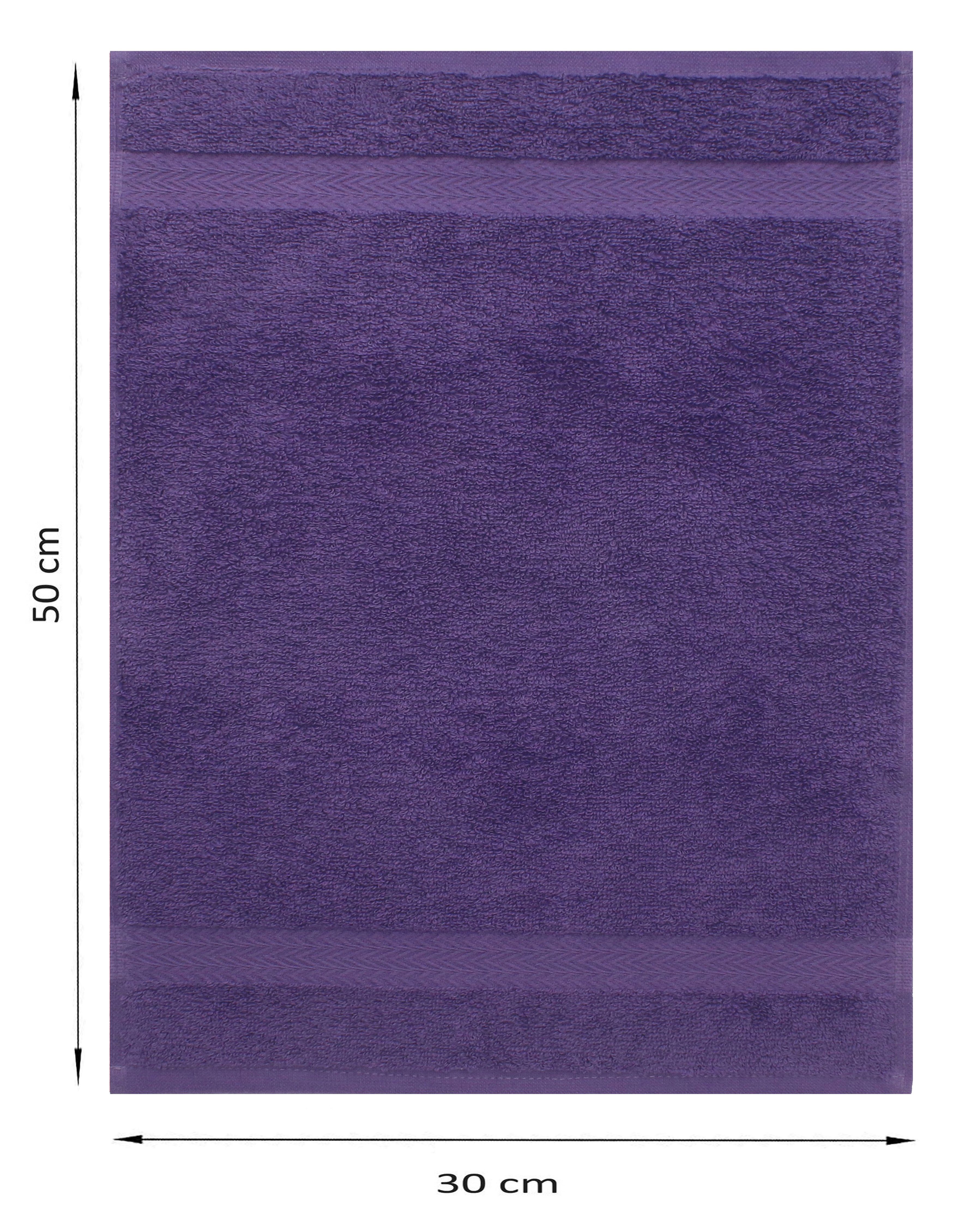Baumwolle Stück 10 und Betz Gästetuch-Set 100% Farbe Gästehandtücher Baumwolle 100% Premium lila, Gästehandtücher cm dunkelbraun 30x50