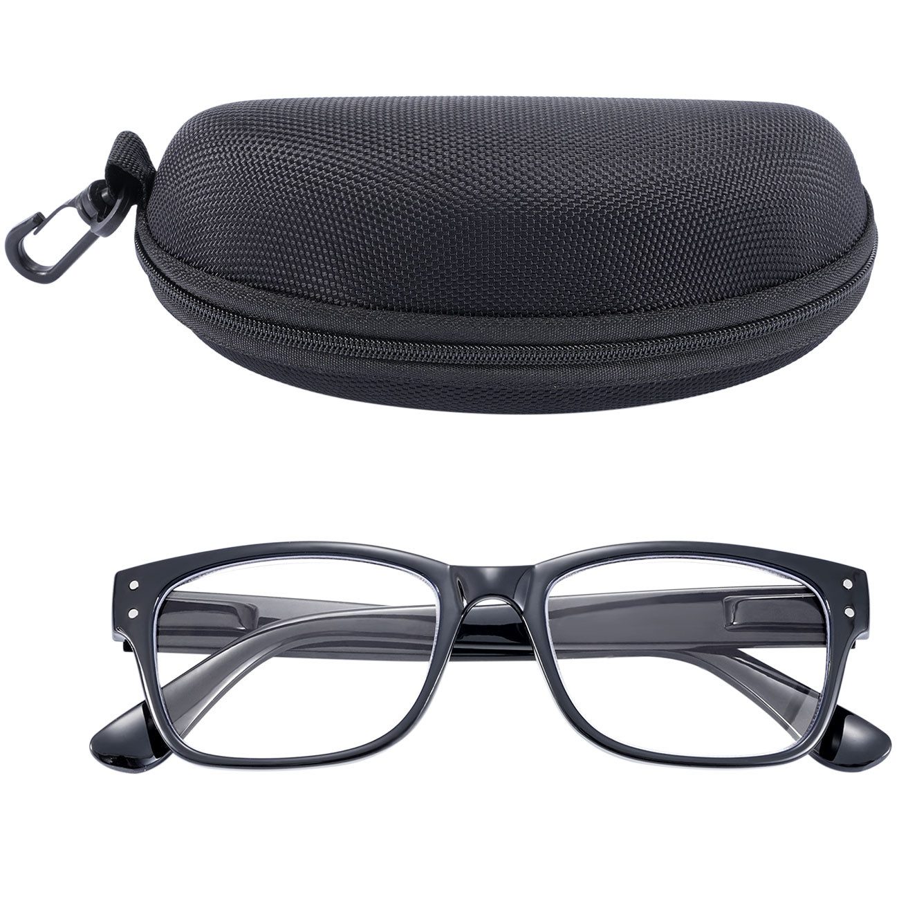 shop'n smile ideoon Lesebrille Klassische Lesebrille schwarz, +4,0 dpt, mit Etui: Elegant & robust