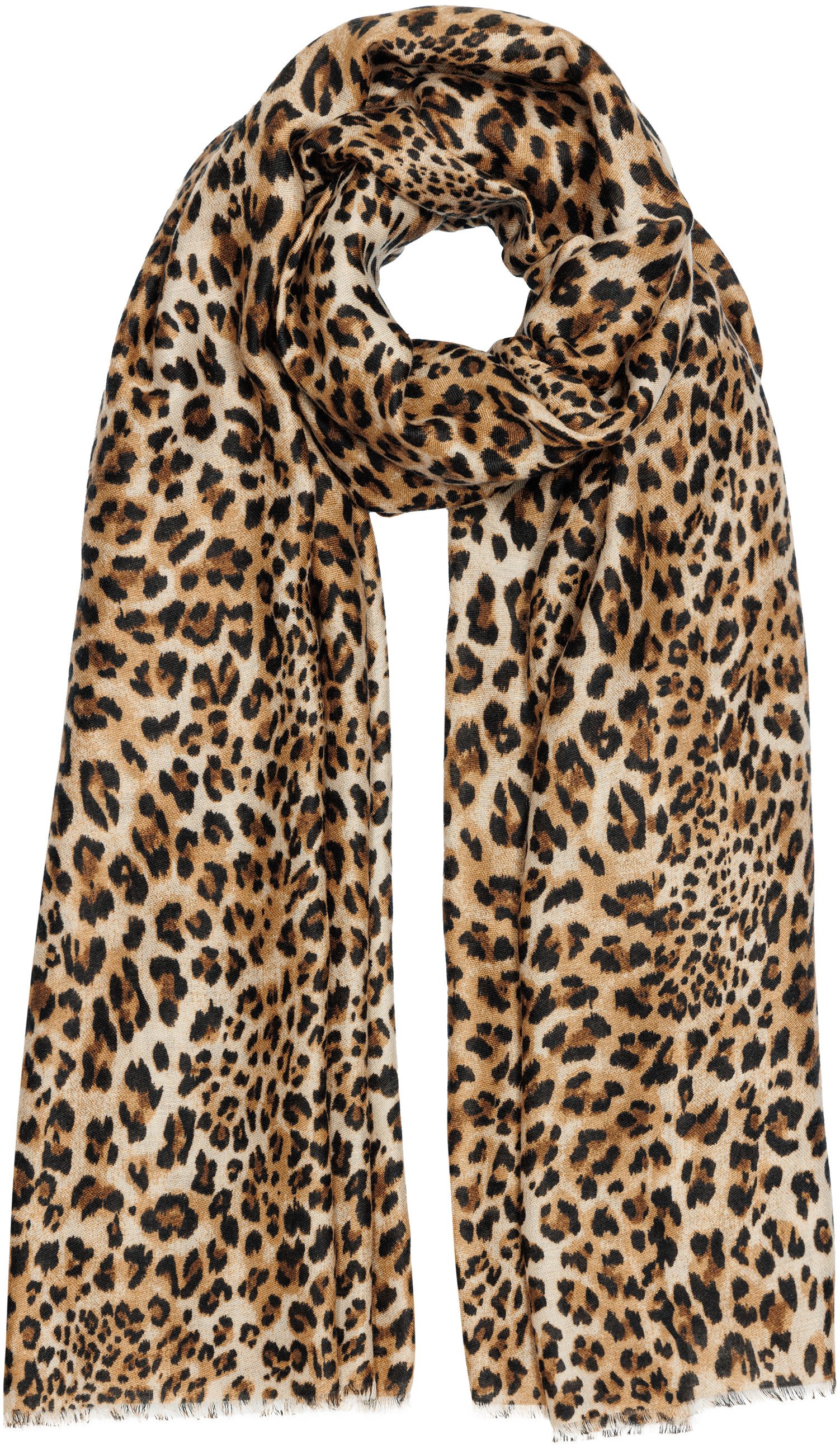 Caspar Modeschal SC542 Leichtes Halstuch mit exotischem Leo Muster Animal P günstig online kaufen