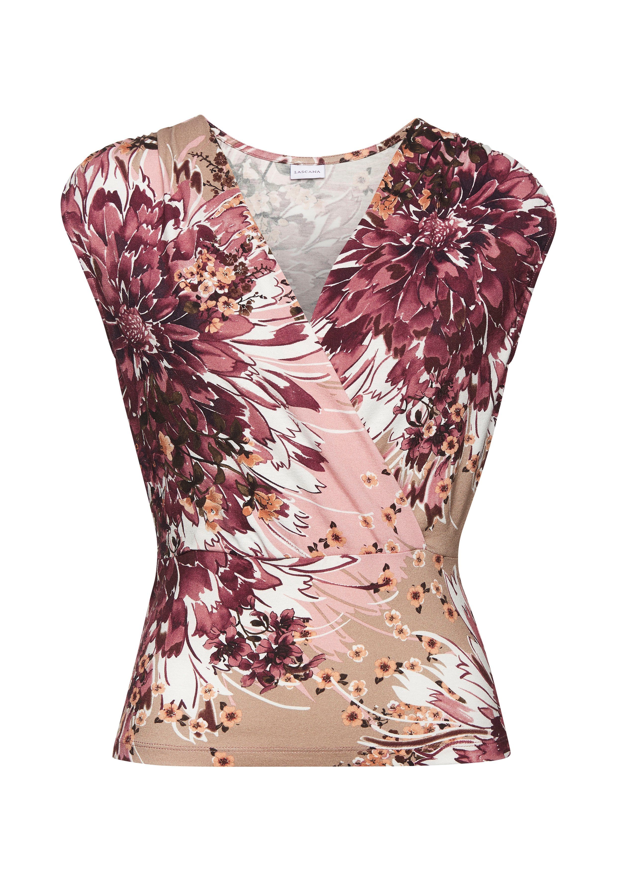 LASCANA Shirttop mit Alloverdruck, elegantes Sommertop günstig online kaufen