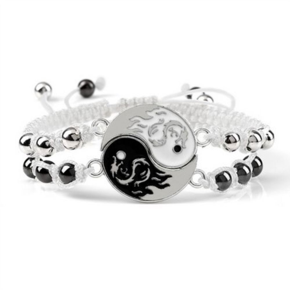 Armband Armband für Zwei Yin und Yang aus Nylon/Messing Unisex - Weißes Band