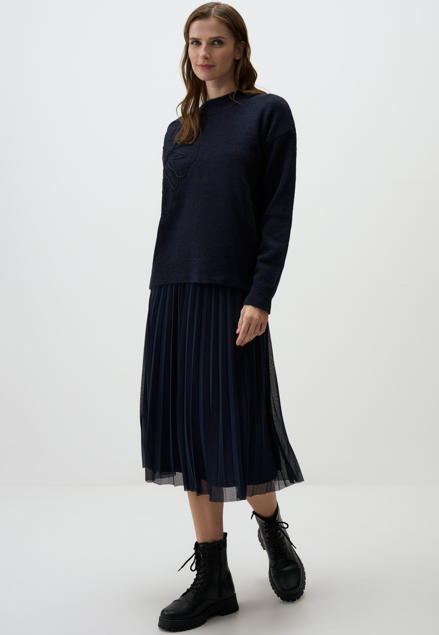 Jimmy Key Strickpullover Marineblauer Pullover Mit günstig online kaufen