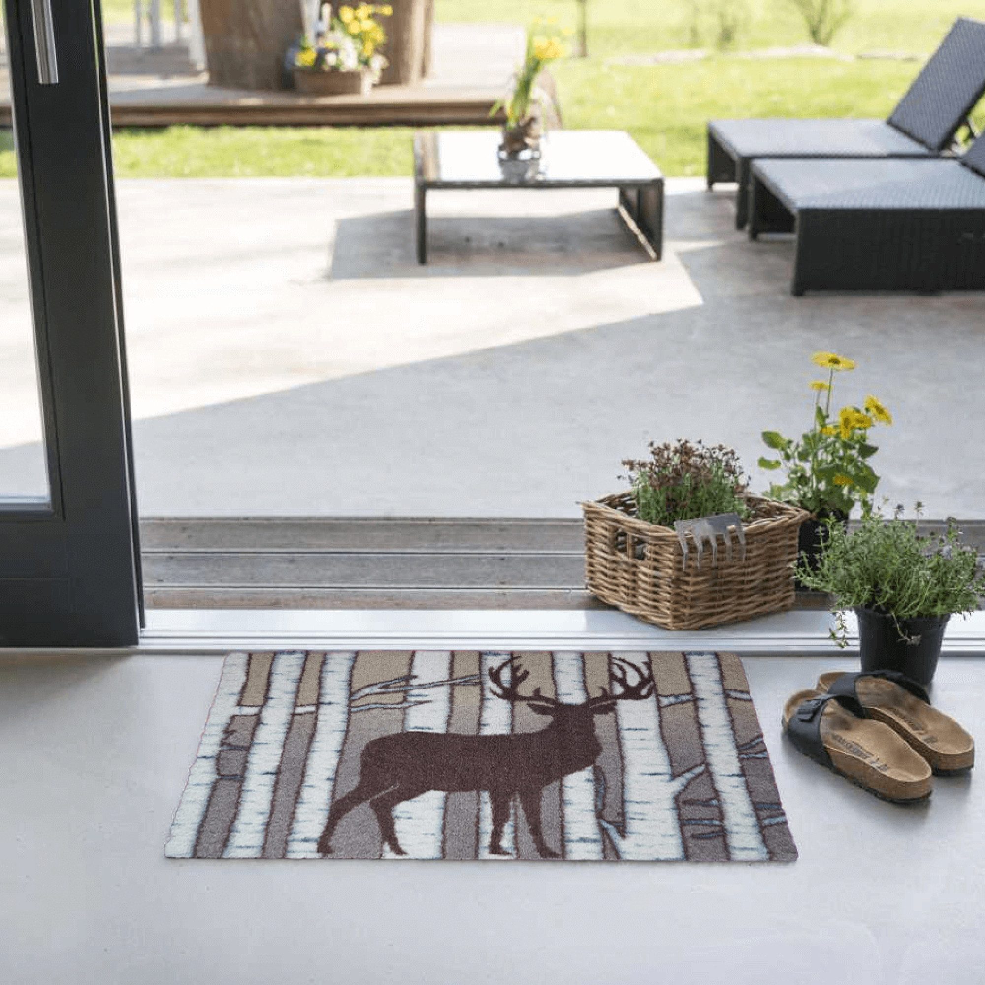 akzente Fußmatte Feel Birch Deer, Rechteckig, Höhe: 6 mm, 50x70 cm, Polyest günstig online kaufen