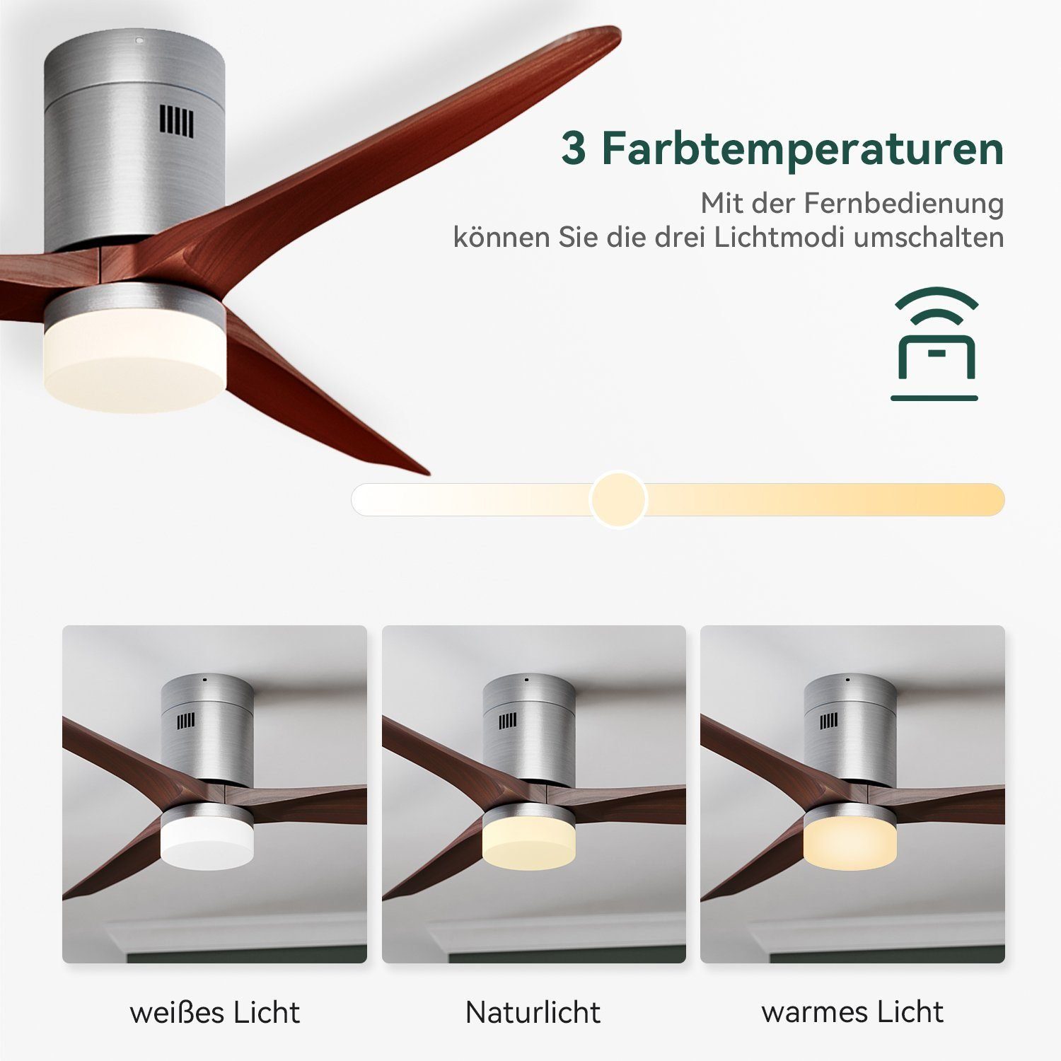 SONNI Deckenventilator Deckenventilator LED, mit Beleuchtung Fernbedienung LED Dimmer