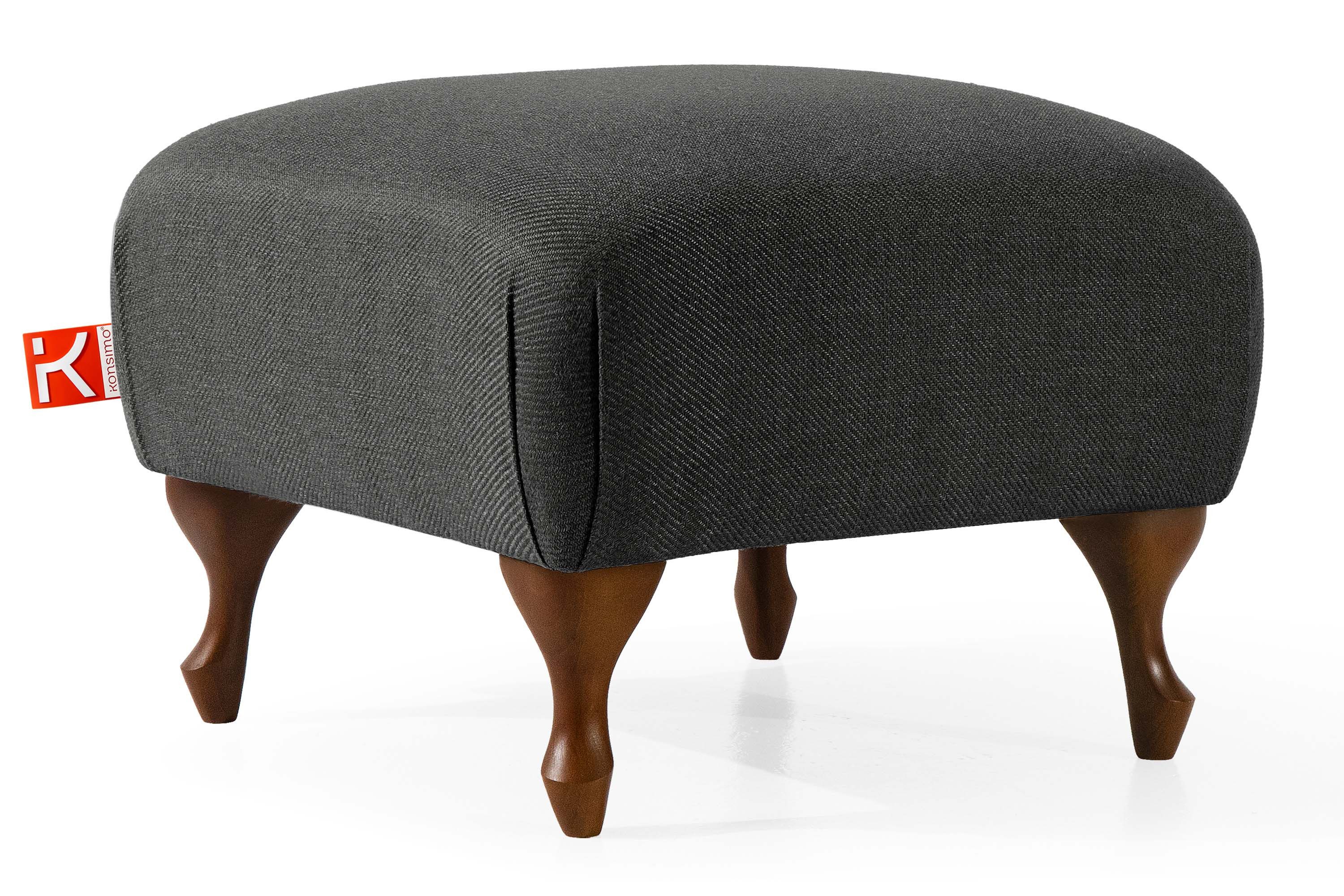 KONSIMO® Sitzhocker TOMIS Polsterhocker, Fußhocker, Hocker, hergestellt in der EU, Beine aus Buche Massivholz, Höhe Füße 14 cm