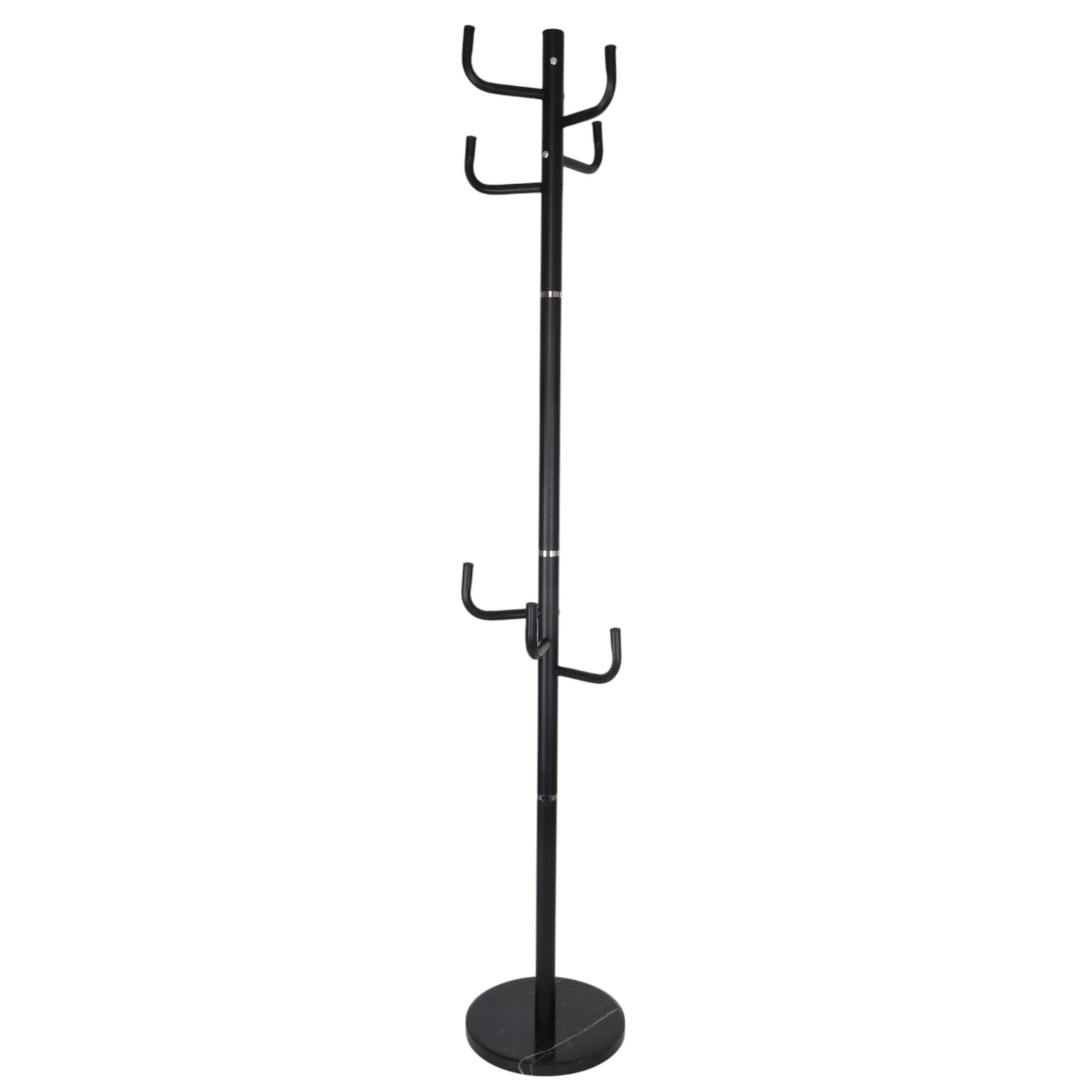 relaxdays Garderobenständer mit Marmorfuß, schwarz günstig online kaufen