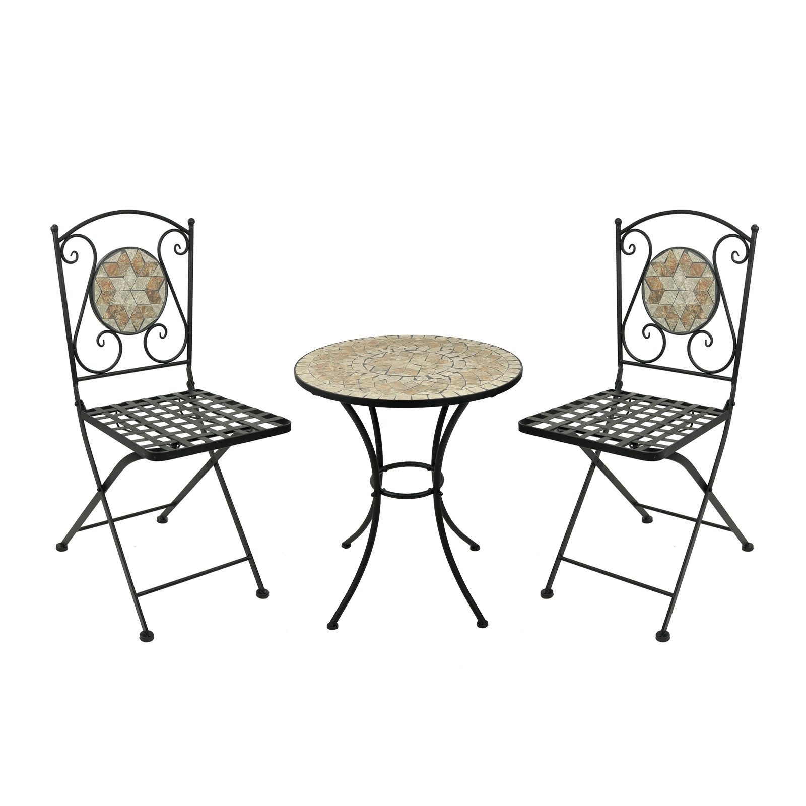 HTILine Balkonset Metalltisch mit 2 Stühlen Marokko, (Set, 3tlg., 1x