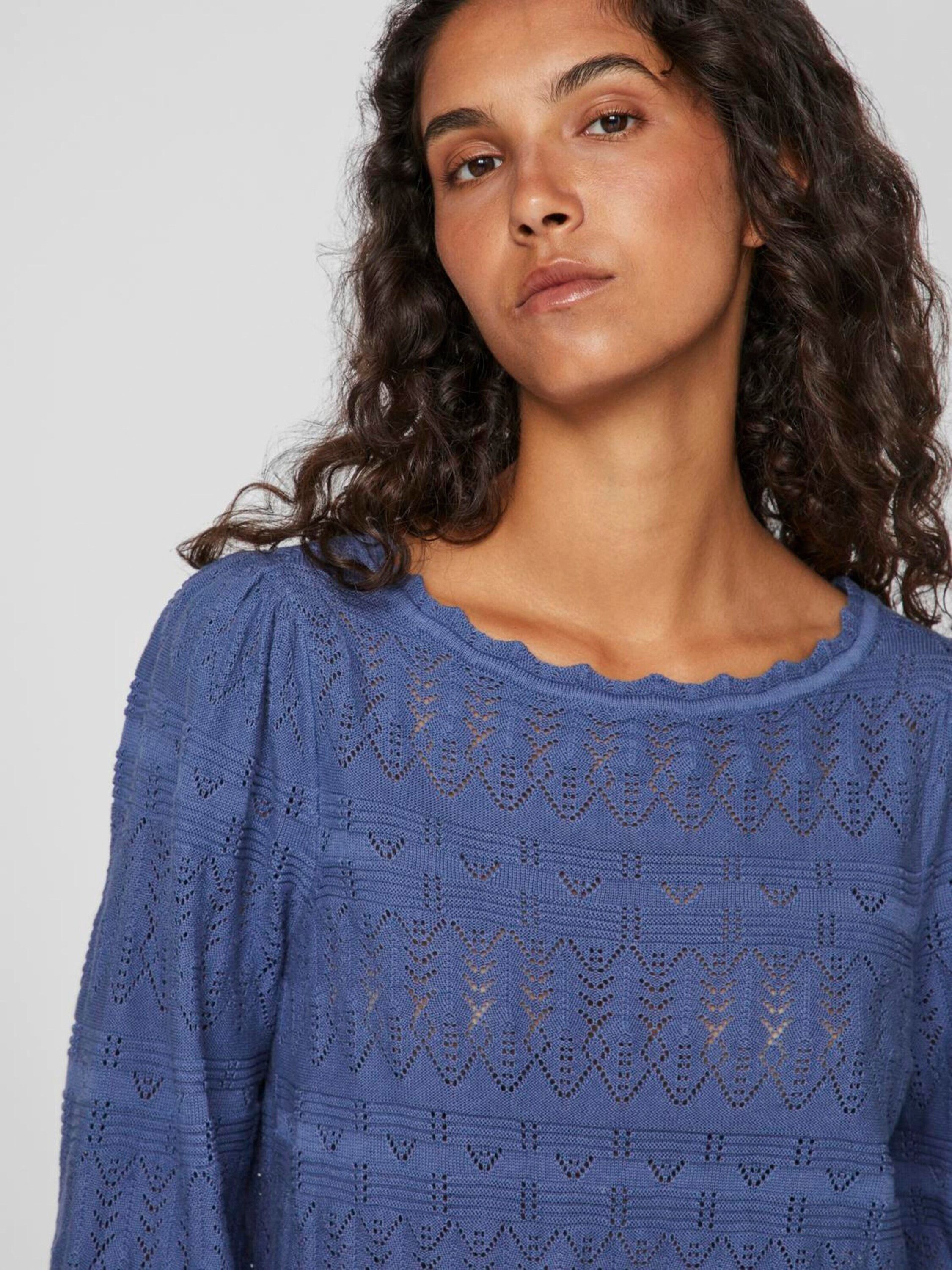 Vila Strickpullover VIVO (1-tlg) Lochmuster