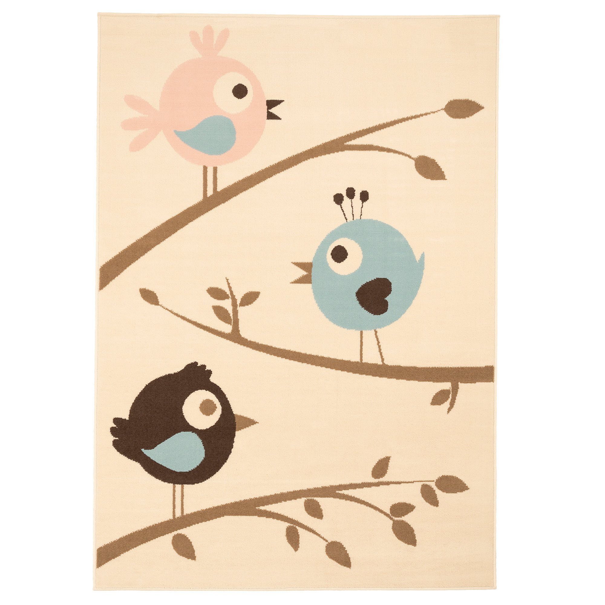 Pergamon Kinderteppich Kinderteppich Trendline Vögel Pastell Beige Blau, Rechteckig, Höhe: 8 mm