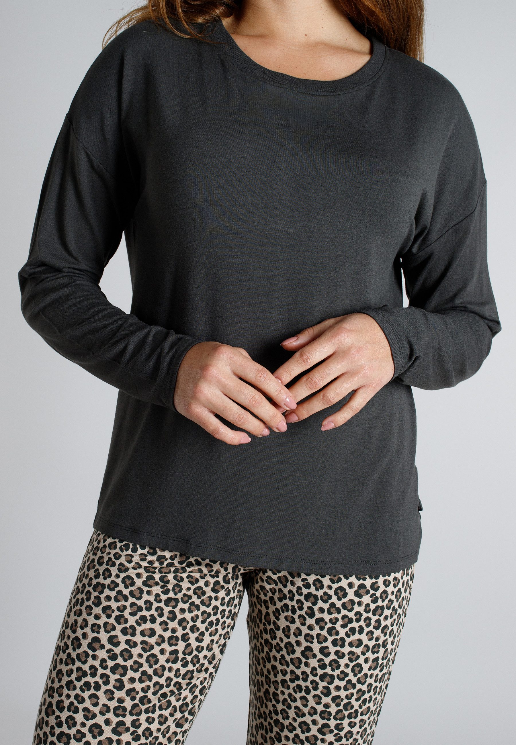 TOM TAILOR Pyjama TOM TAILOR Damen Pyjama grau bedruckt (1 tlg) – Bild 4 von 4