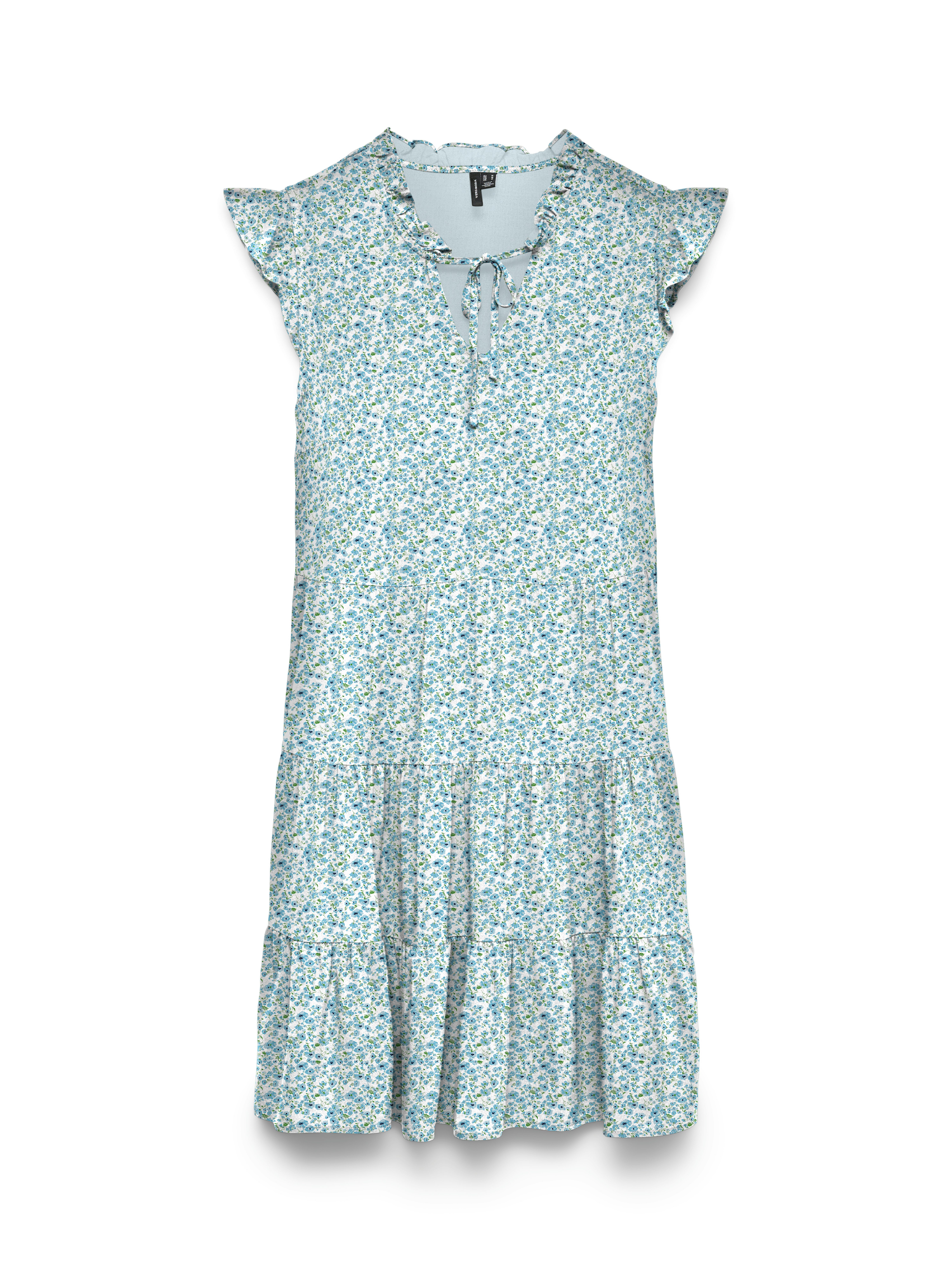 Vero Moda Minikleid VMALBA SS SHORT TIE DRESS WVN NOOS Viskose